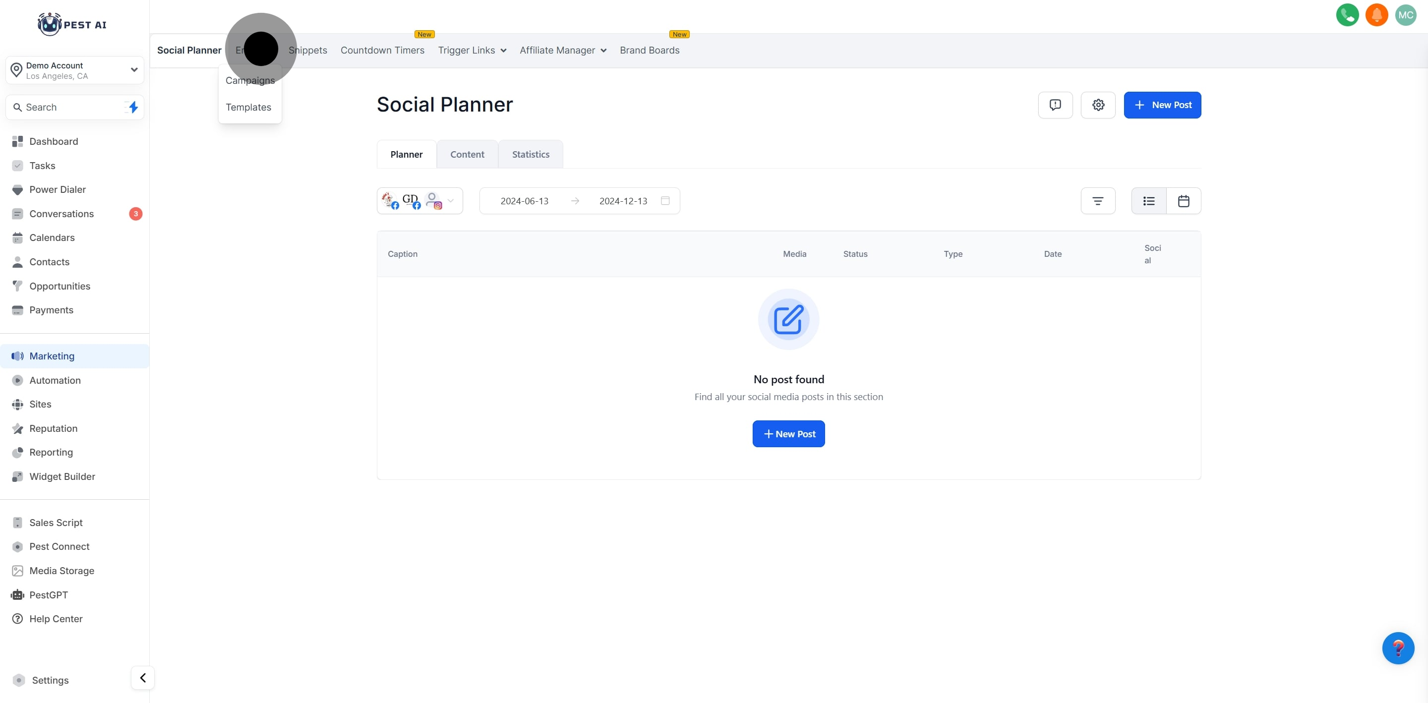 2 Click on "Emails".