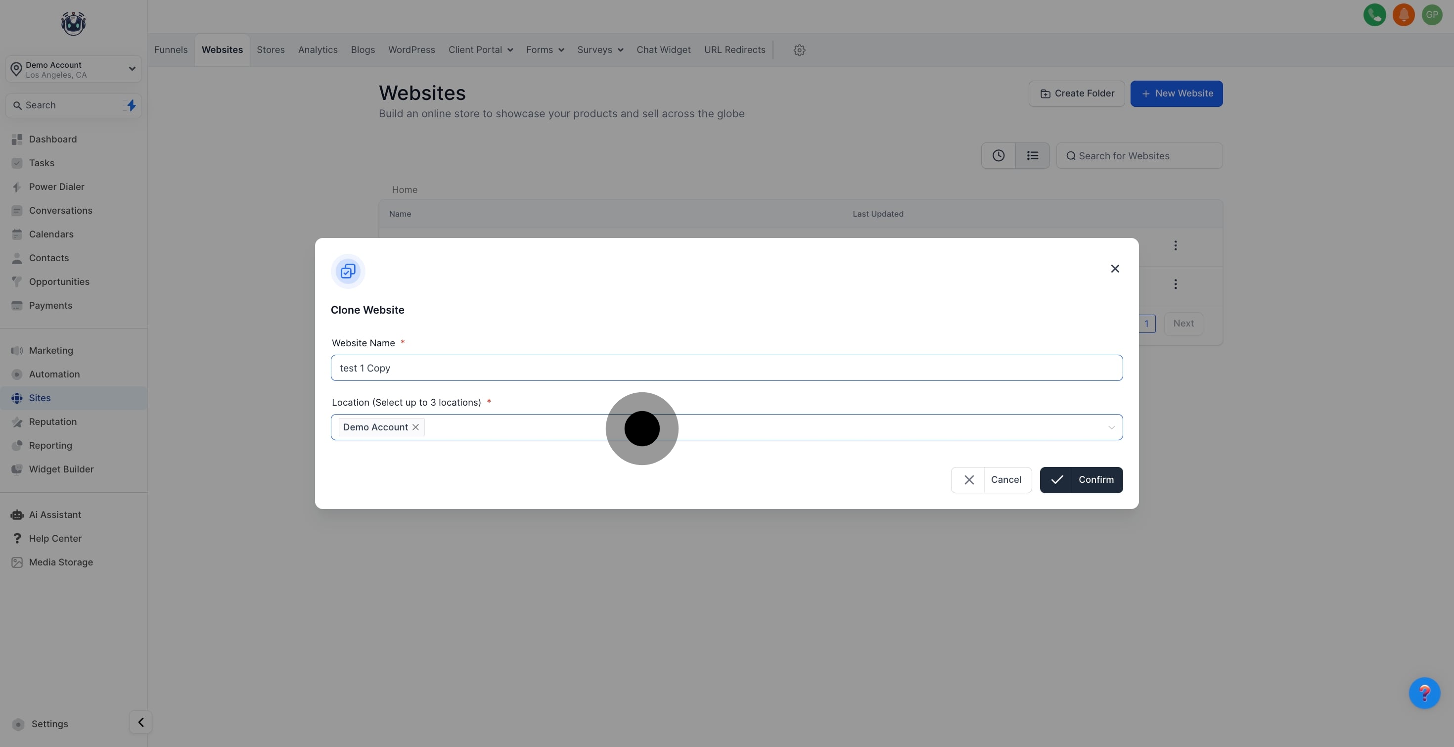 6 Click on "Demo Account".