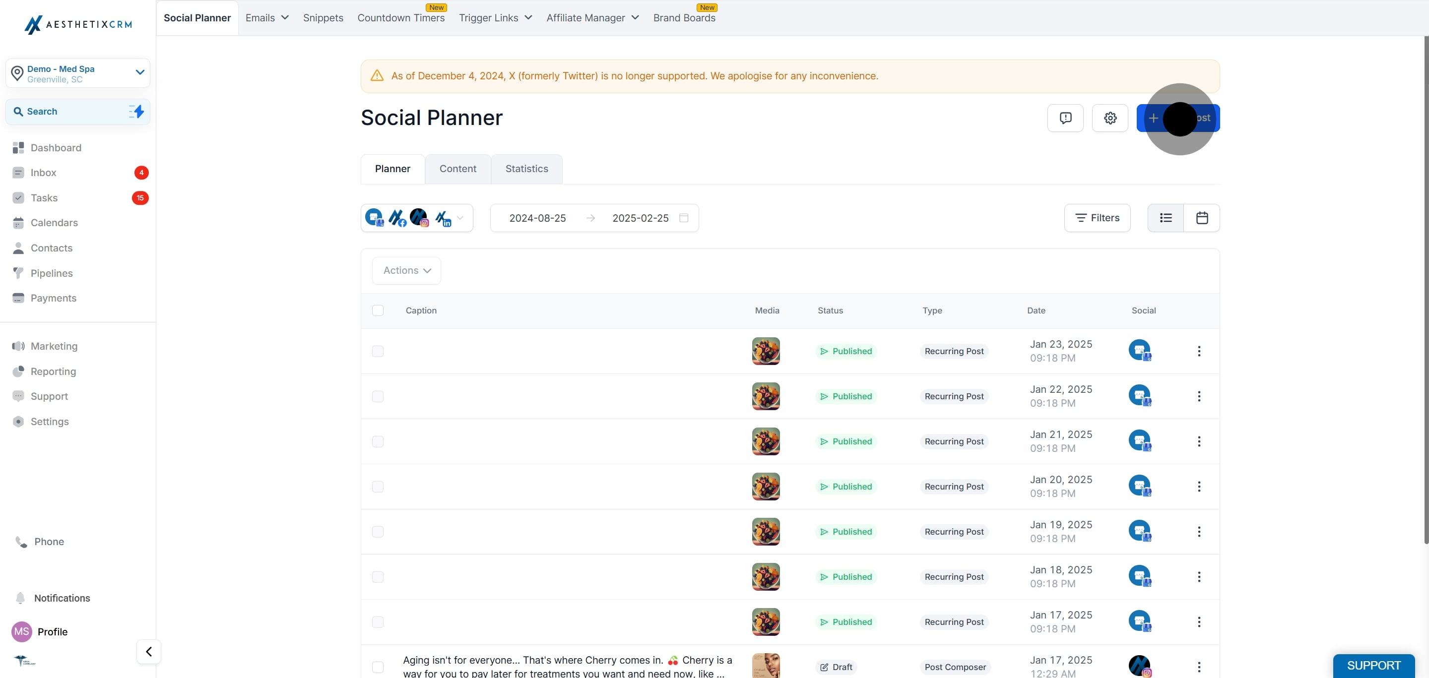 3 Next up, click on "New Post".