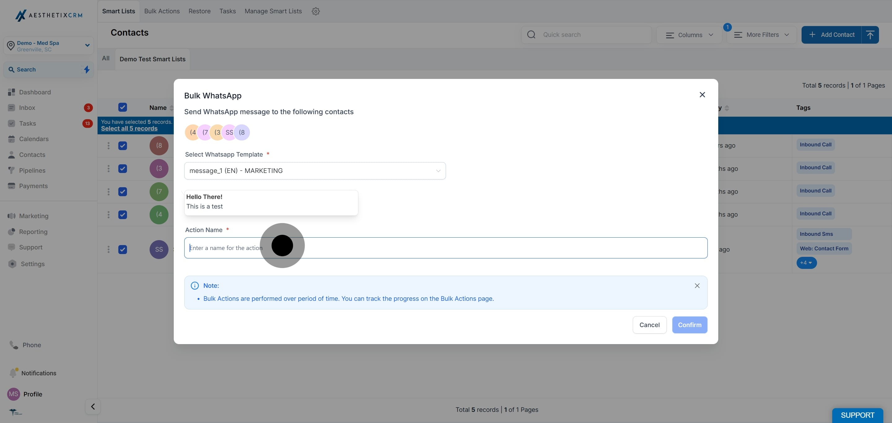 7 Click on the element.