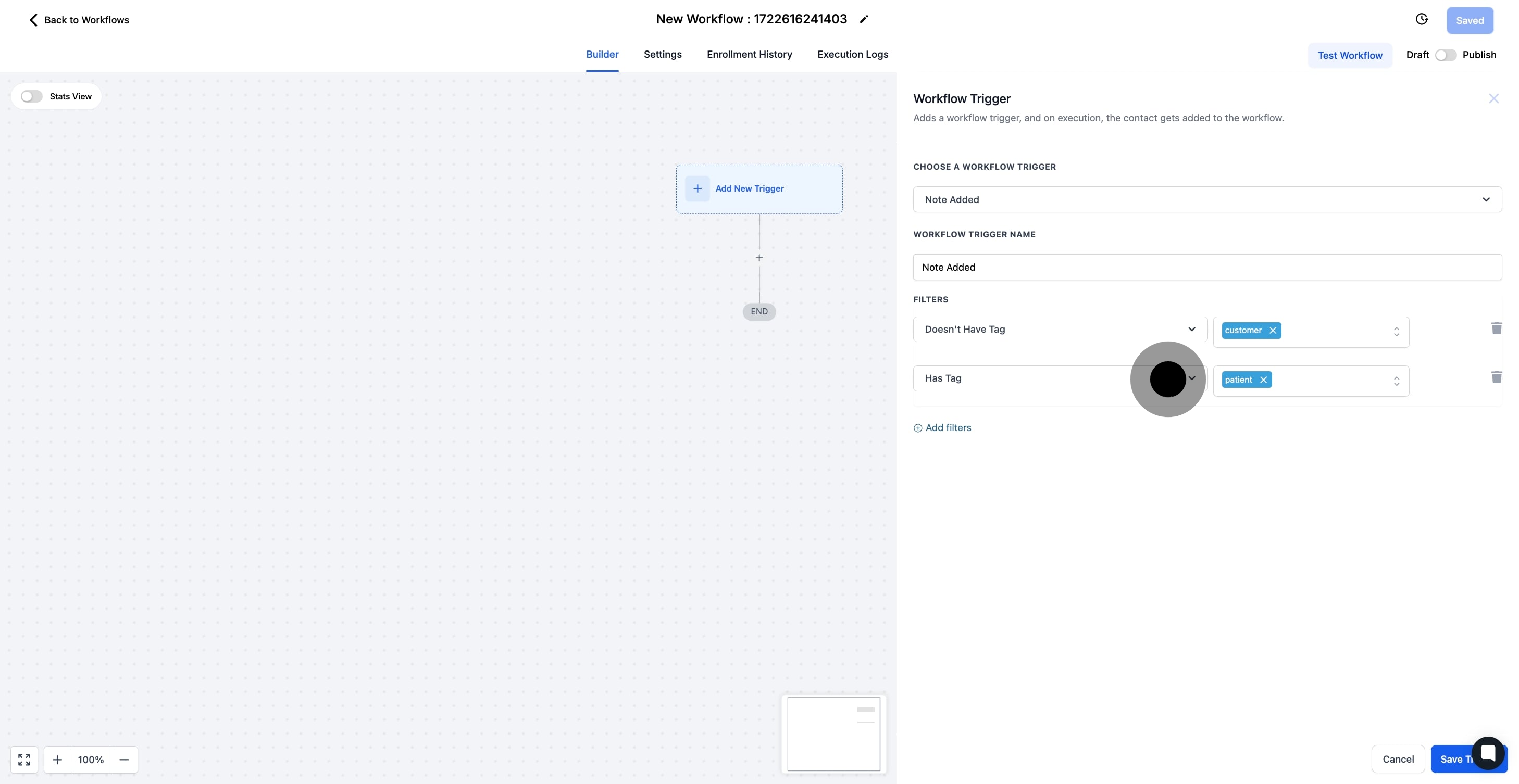 9 Afterwards, click on "Save Trigger".