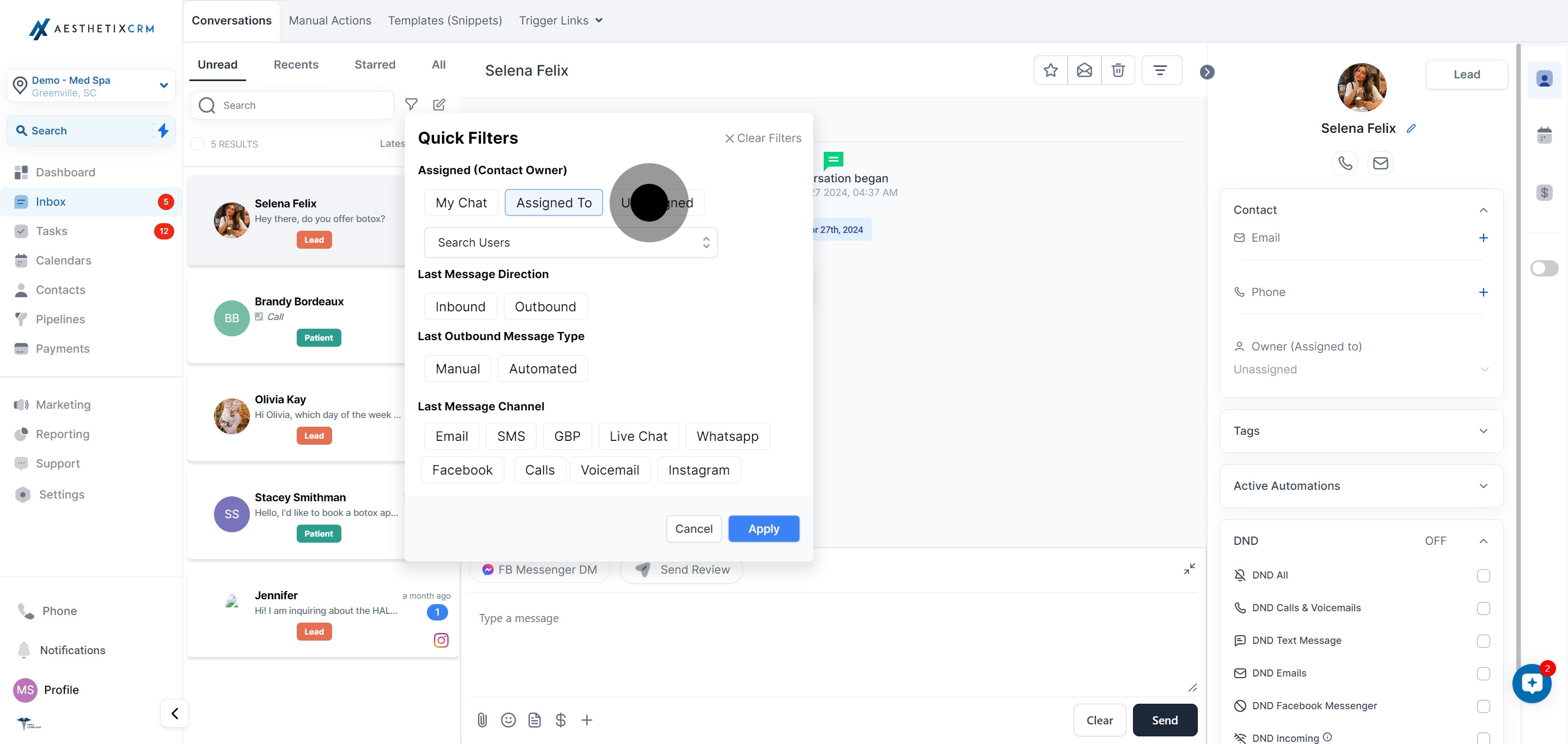 6 Click on "Unassigned".