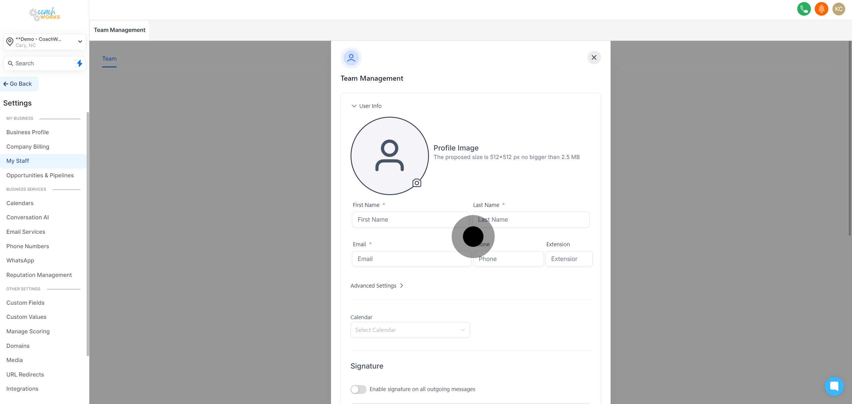 5 Click on "Advanced Settings".