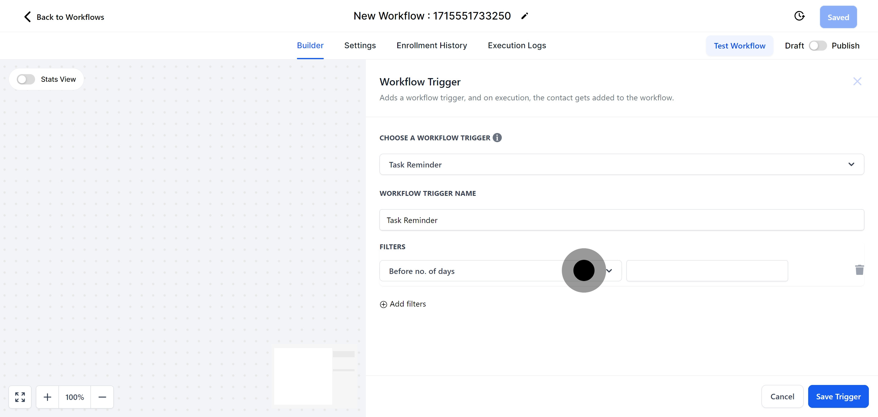 8 Click on "Save Trigger".