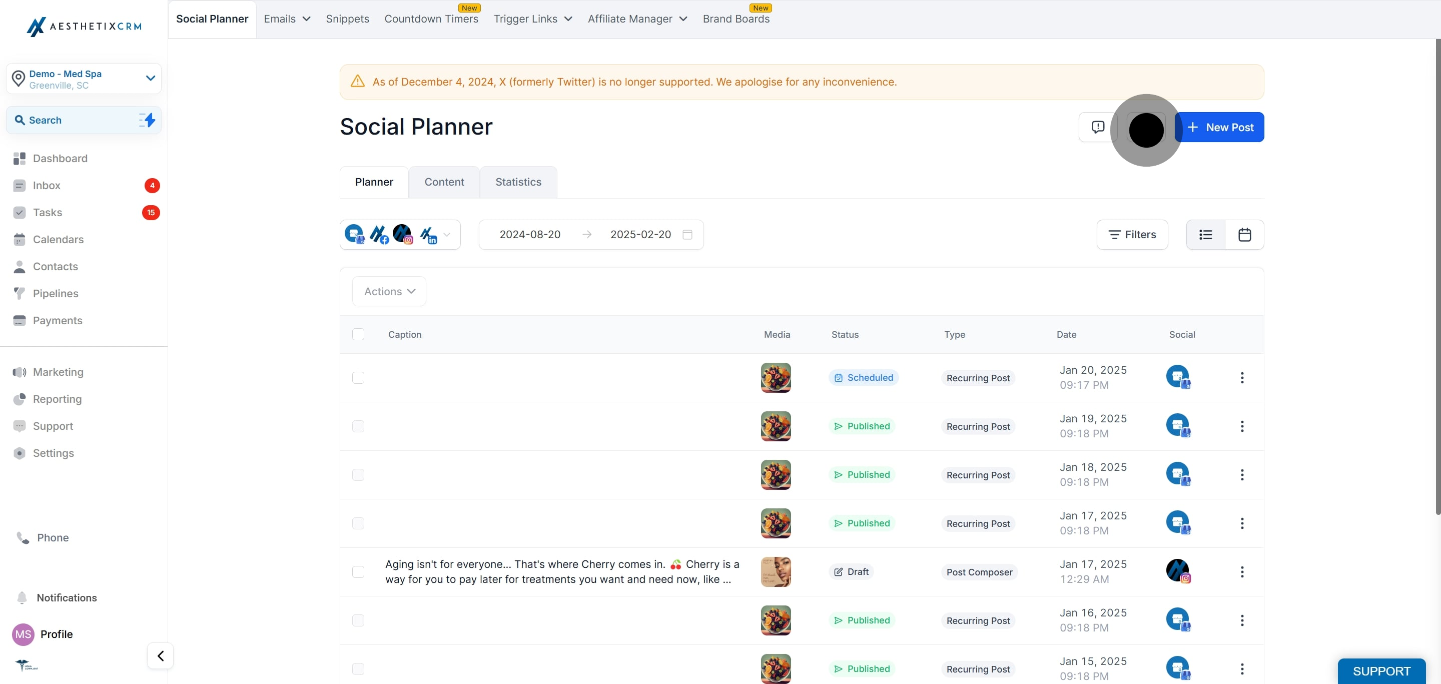 3 Click on "Social Planner".