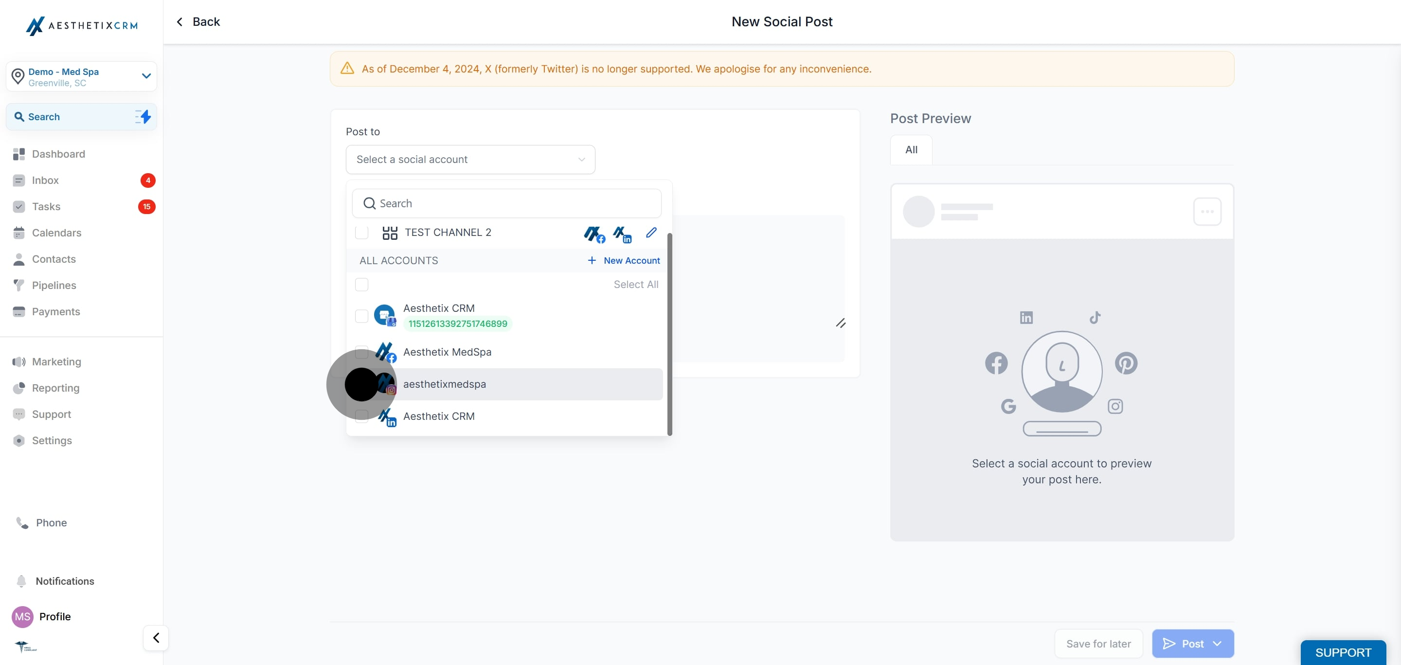 6 Click on "aesthetixmedspa".