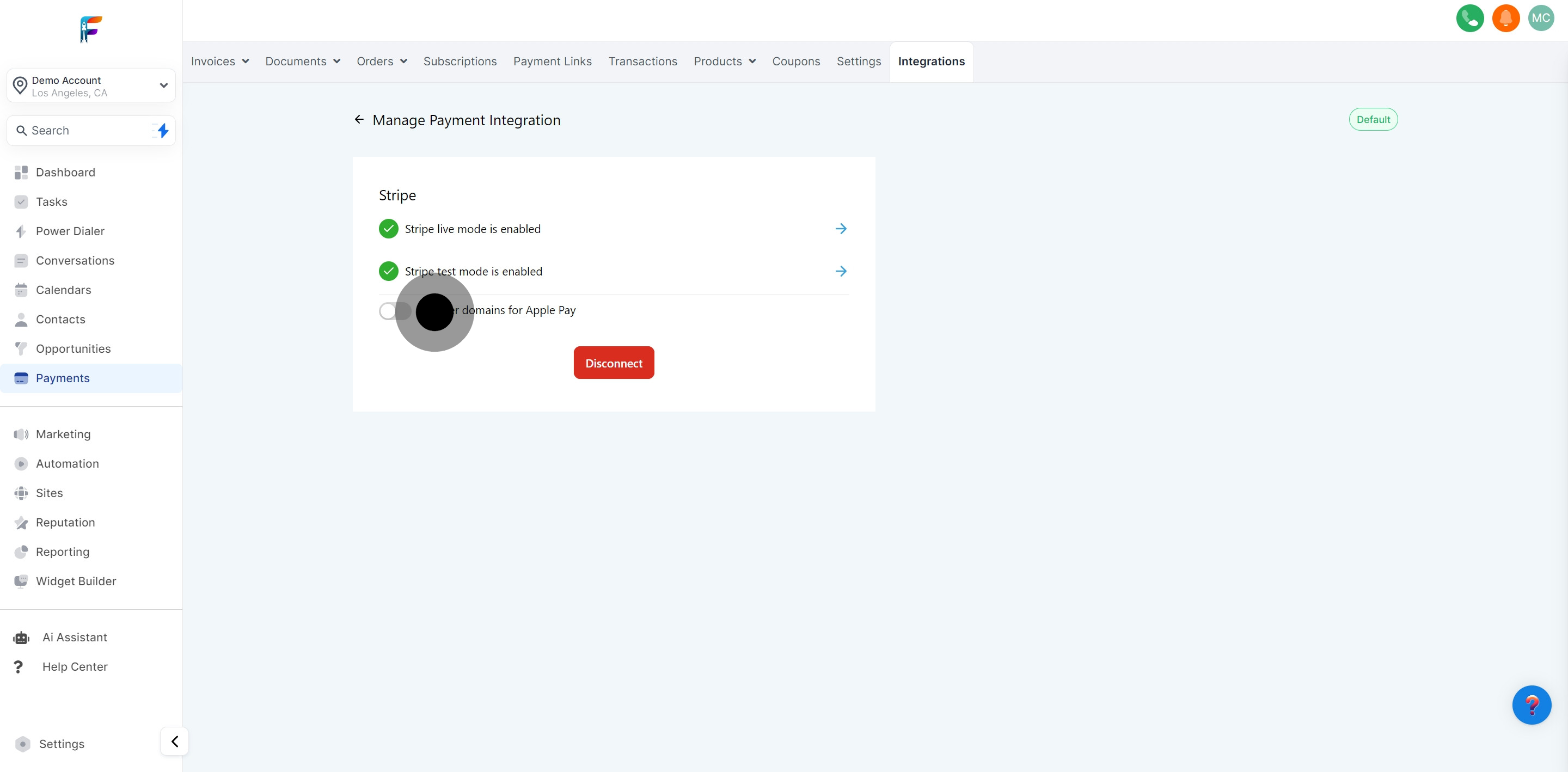 6 Now, click on "Register domains for Apple Pay".