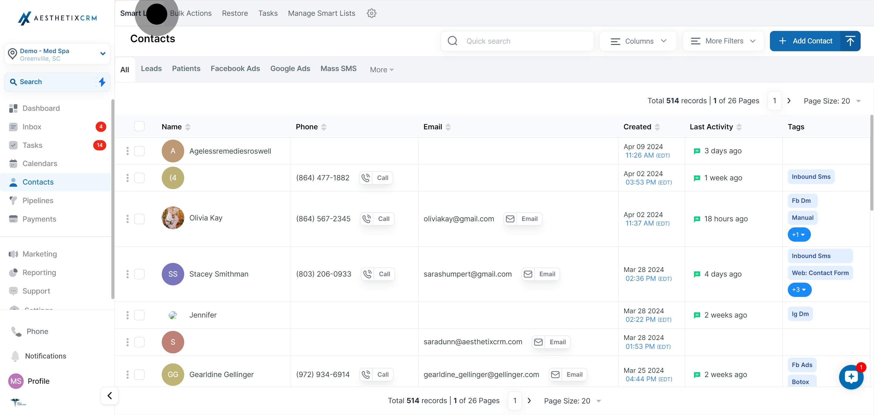 2 Click on "Smart Lists".