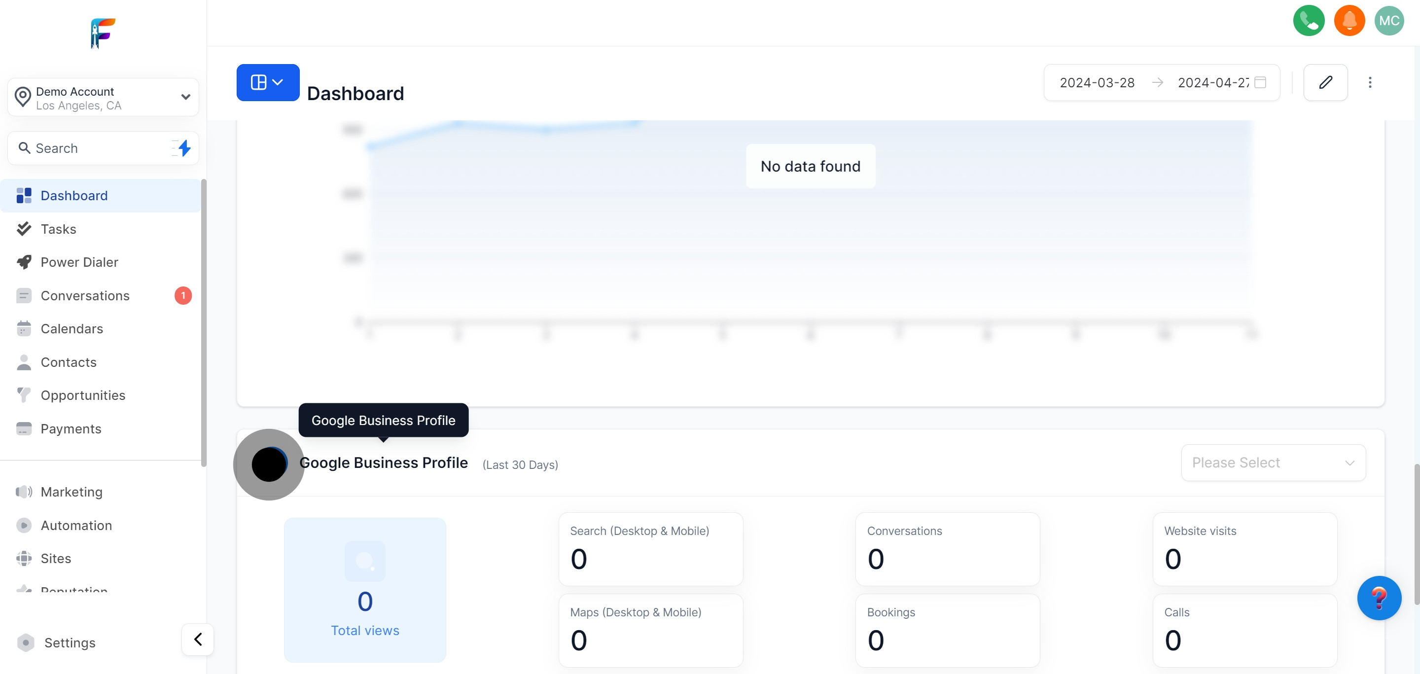 21 Click on "Google Business Profile".