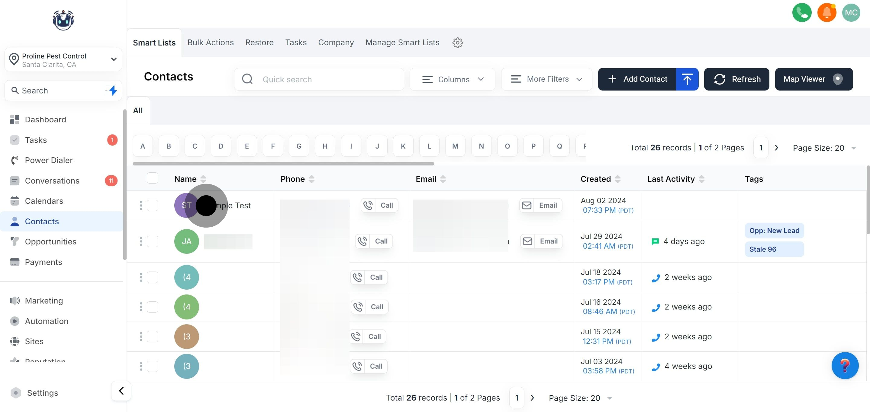 2 Click on "Sample Test".