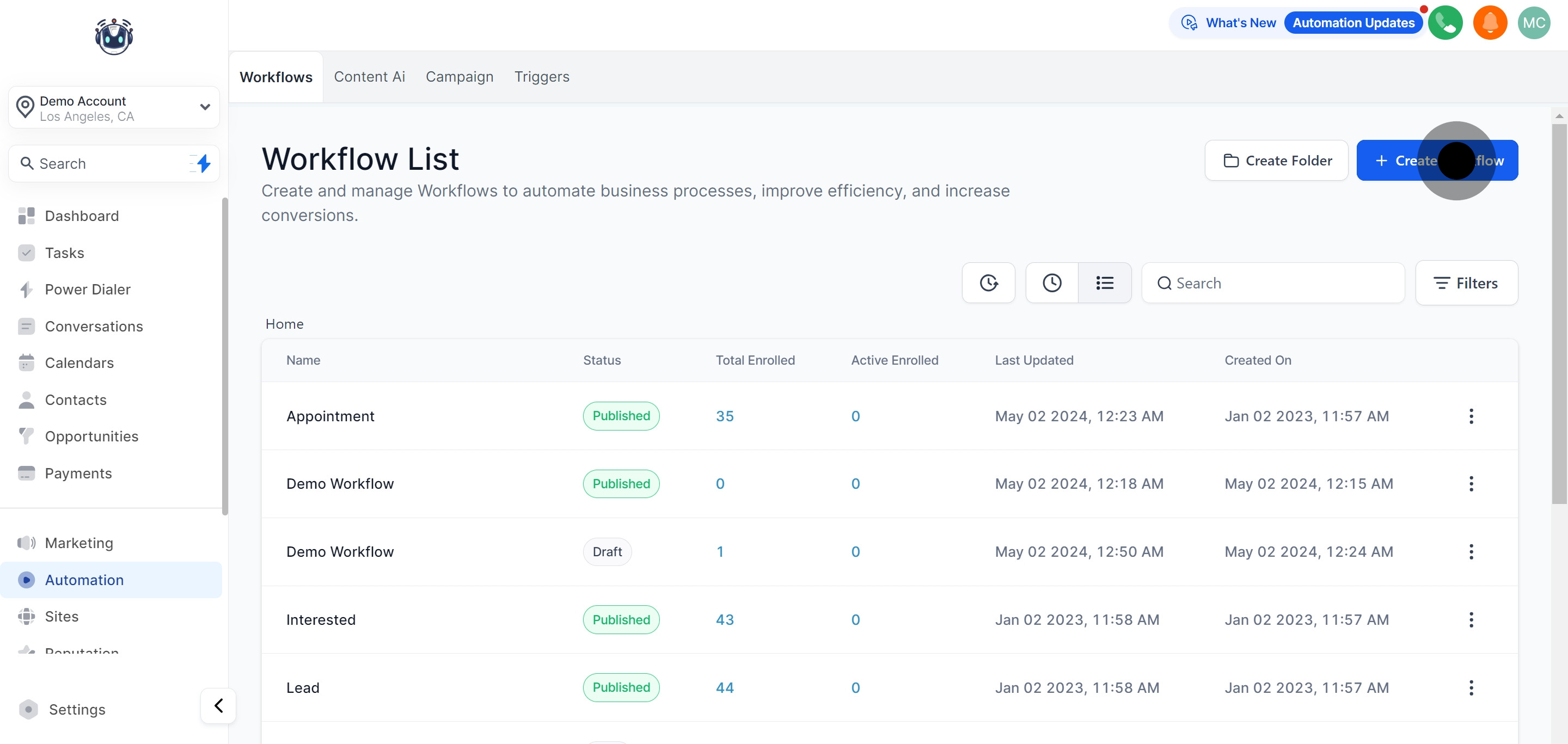 2 After that, click on "Create Workflow".