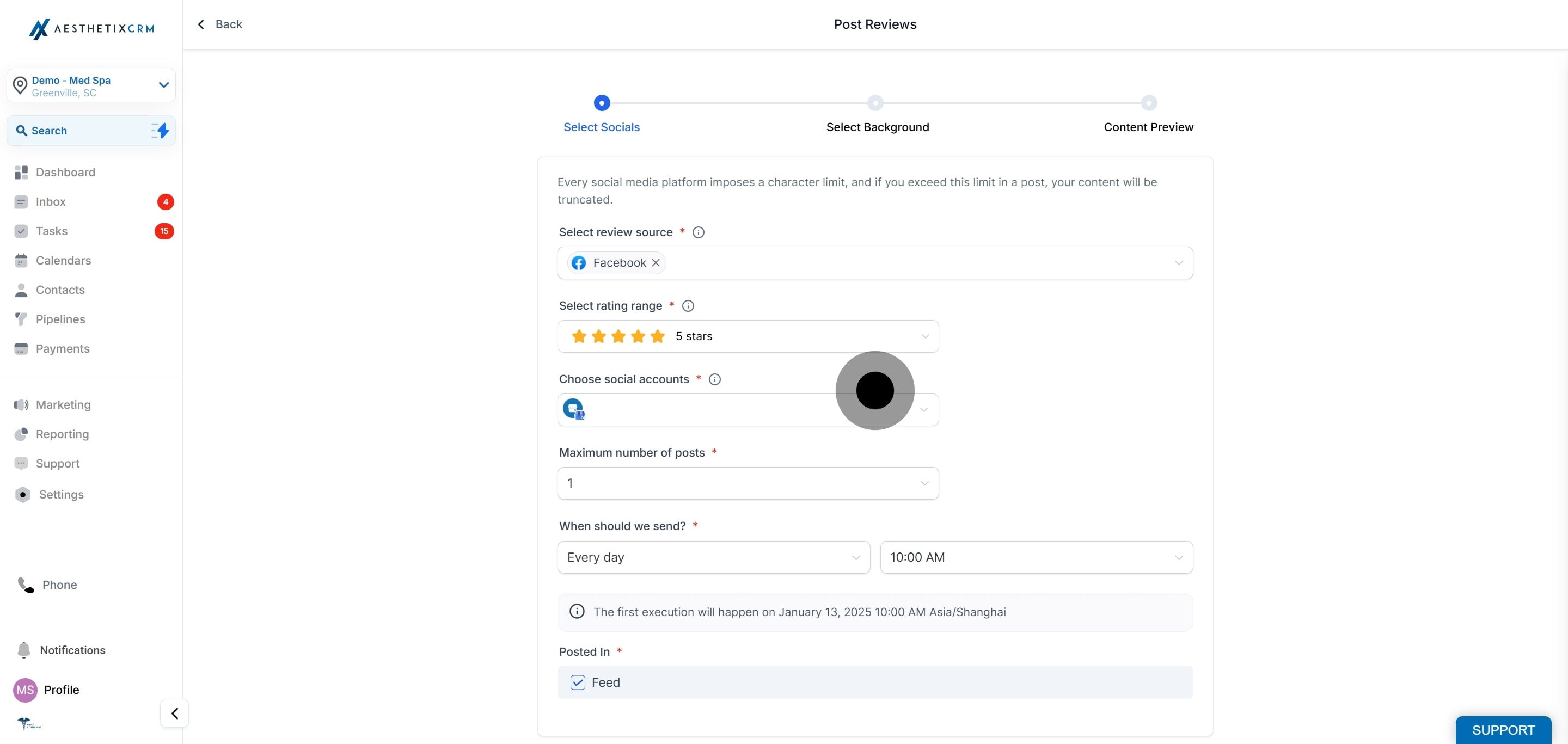 7 Click on "Select review source".