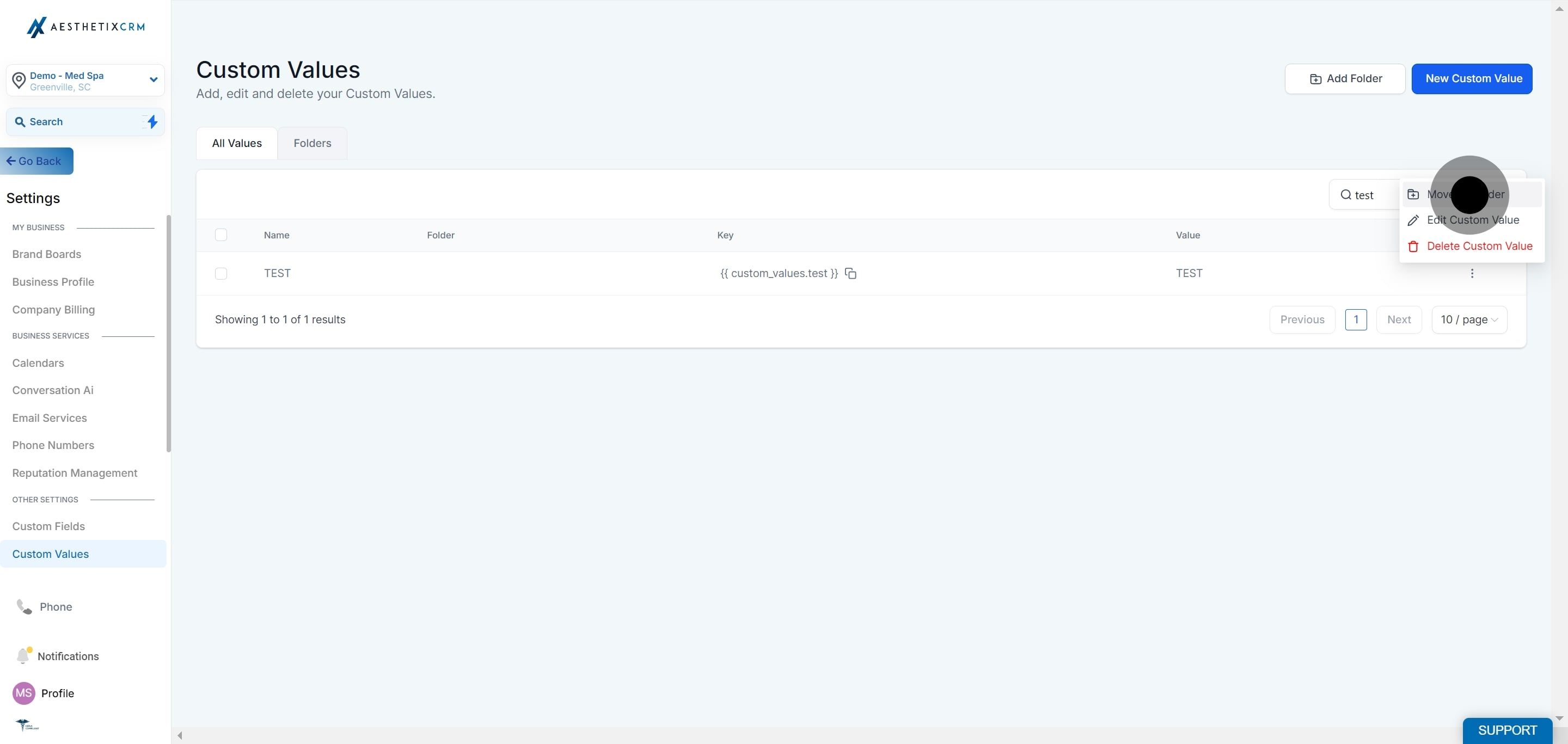 4 Afterwards, click on "Move To Folder".