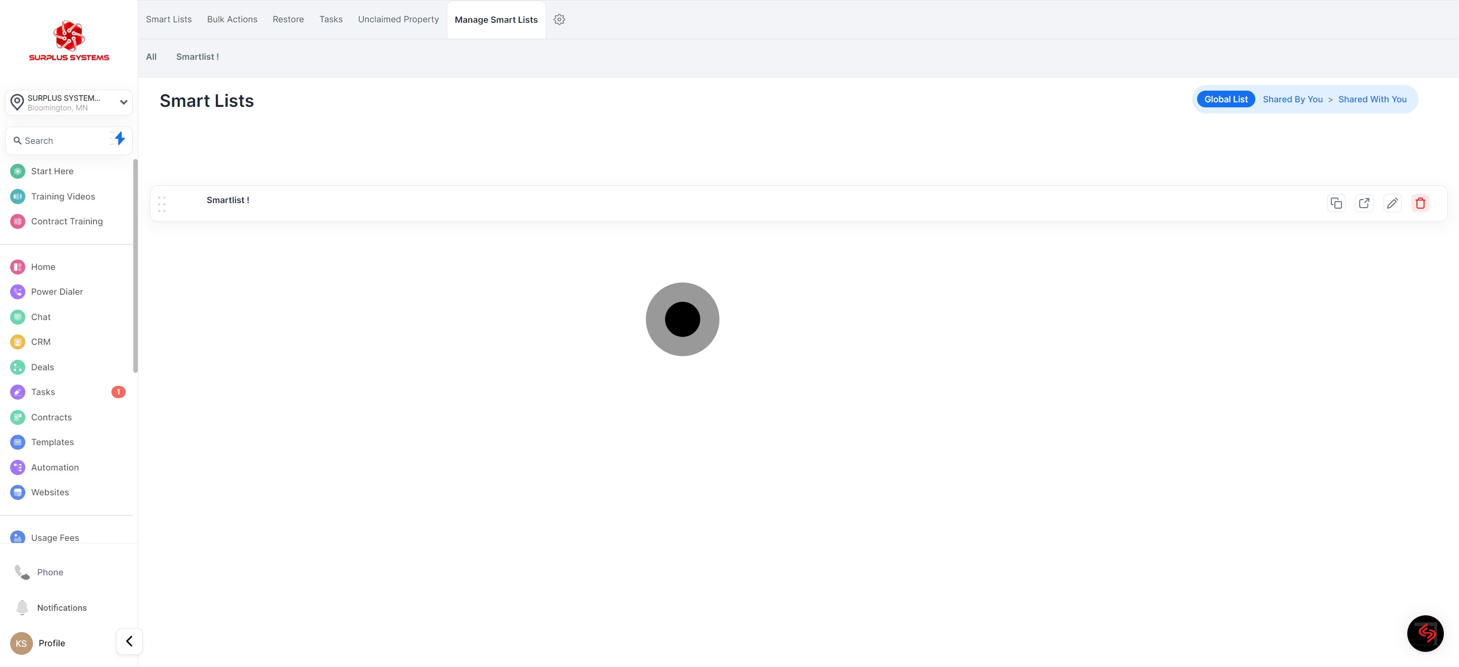 3 Click on "Smart Lists".