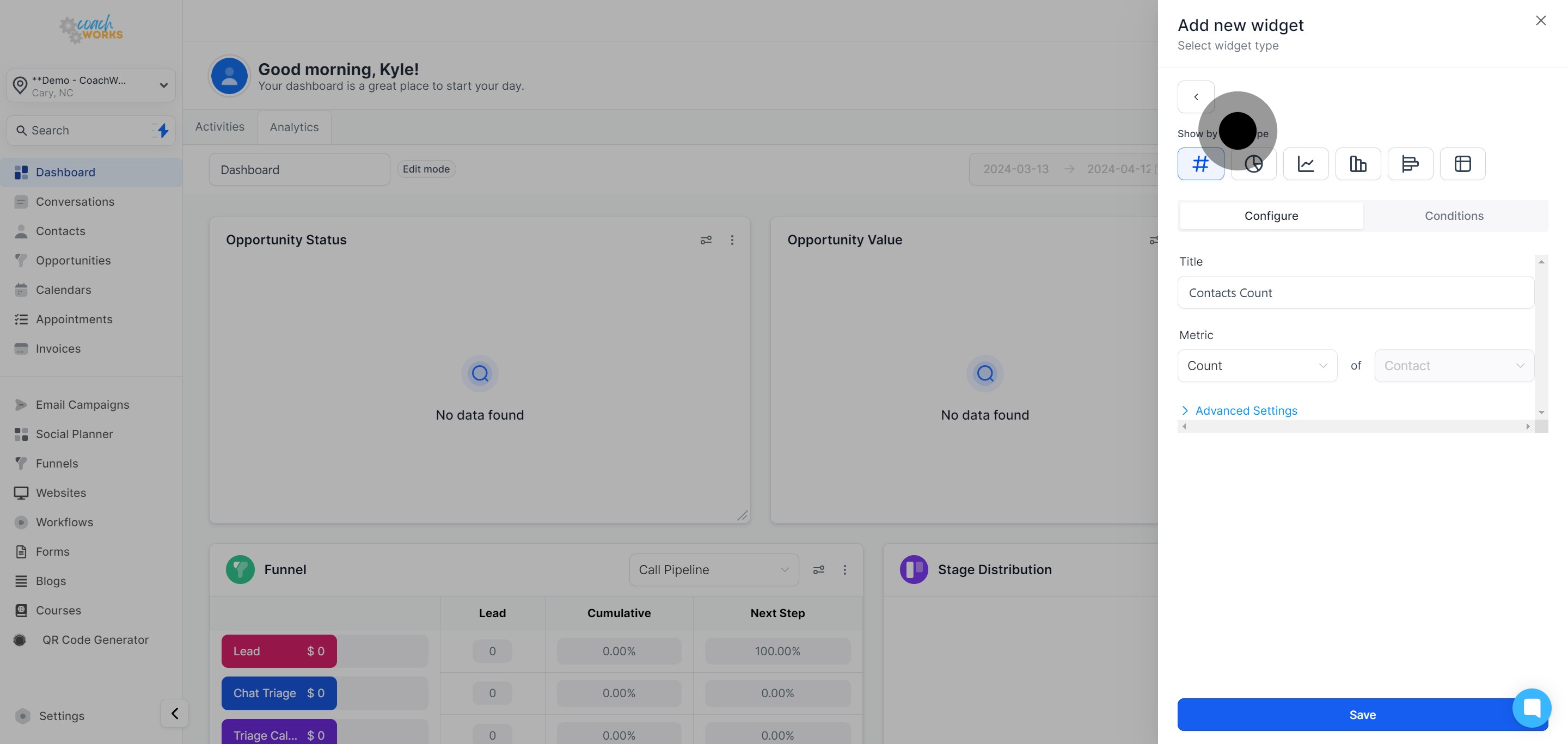 7 Following that, click on "Show by chart type".