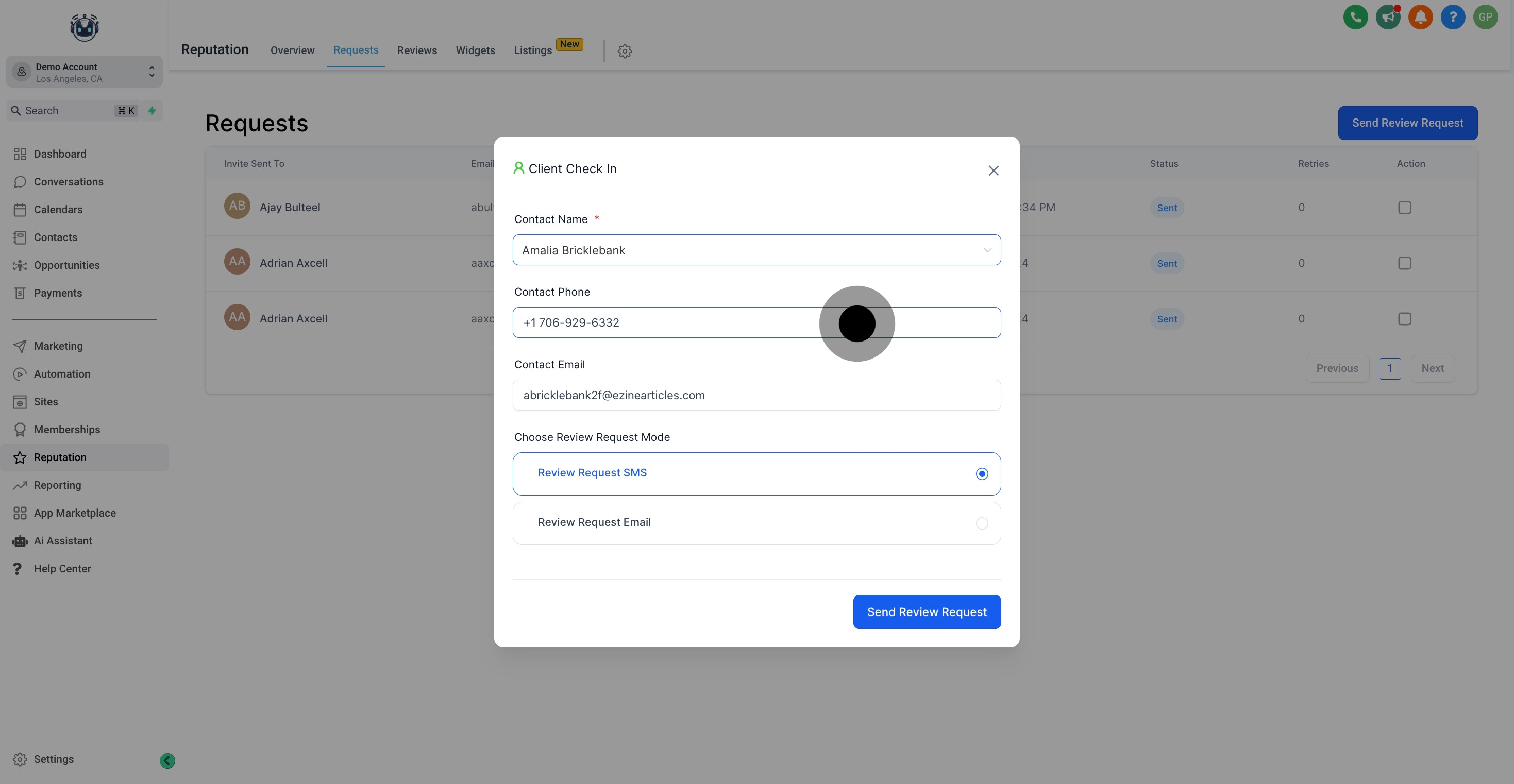 5 Click on the element.