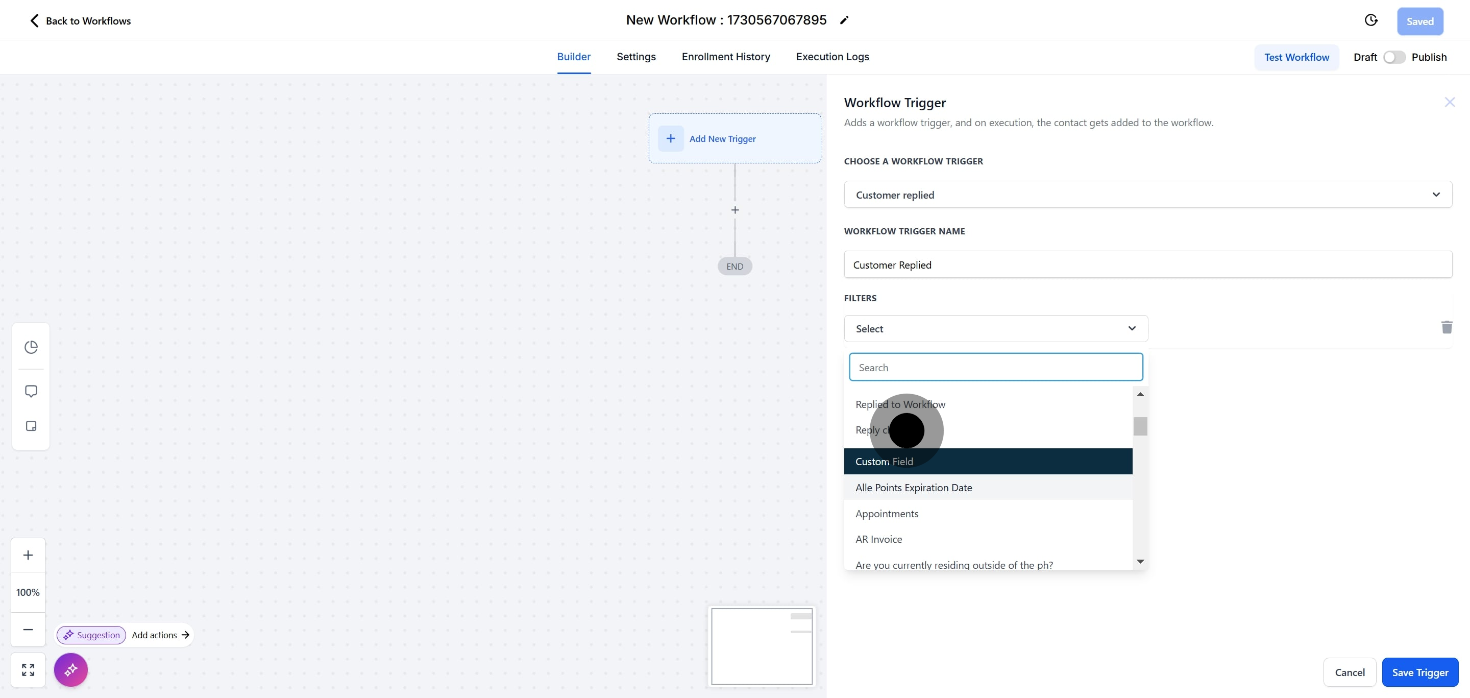 8 Click on "Standard Fields".