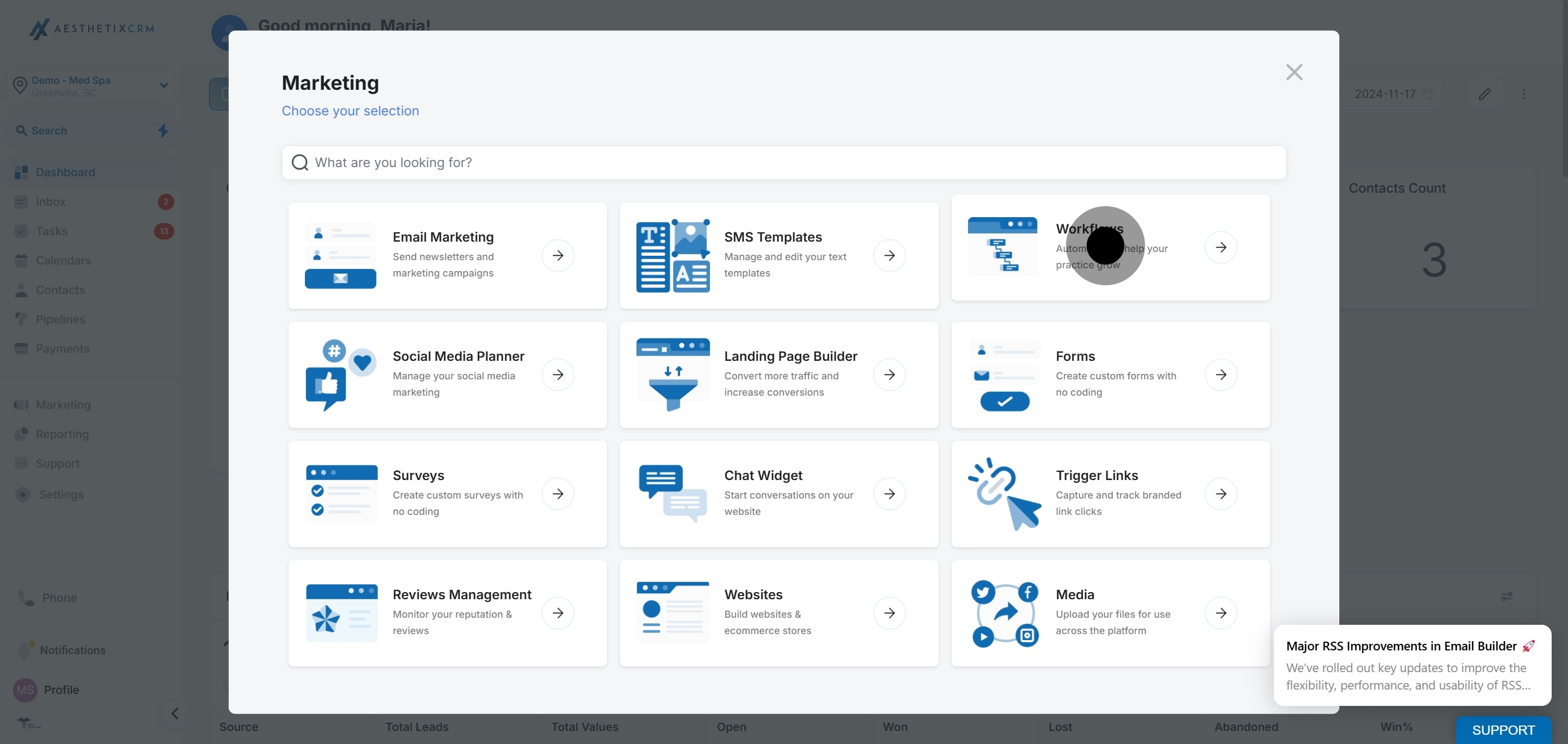 2 Click on "Automation to help your practice grow".
