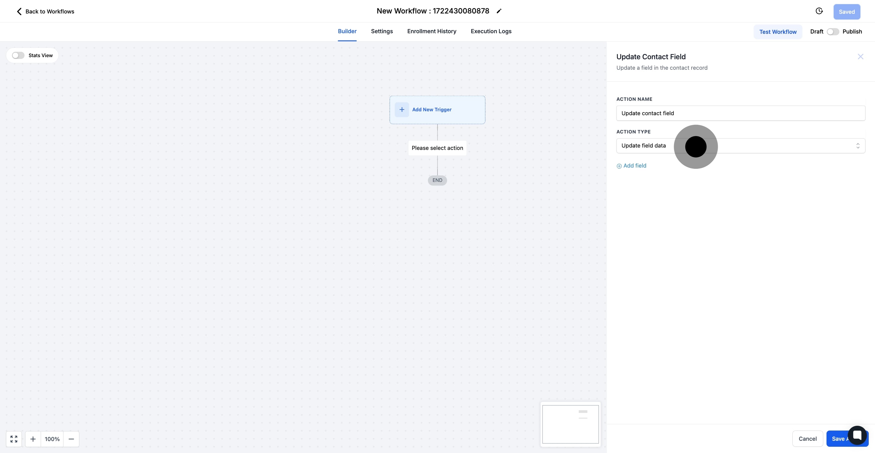 7 Click on "Action Type".