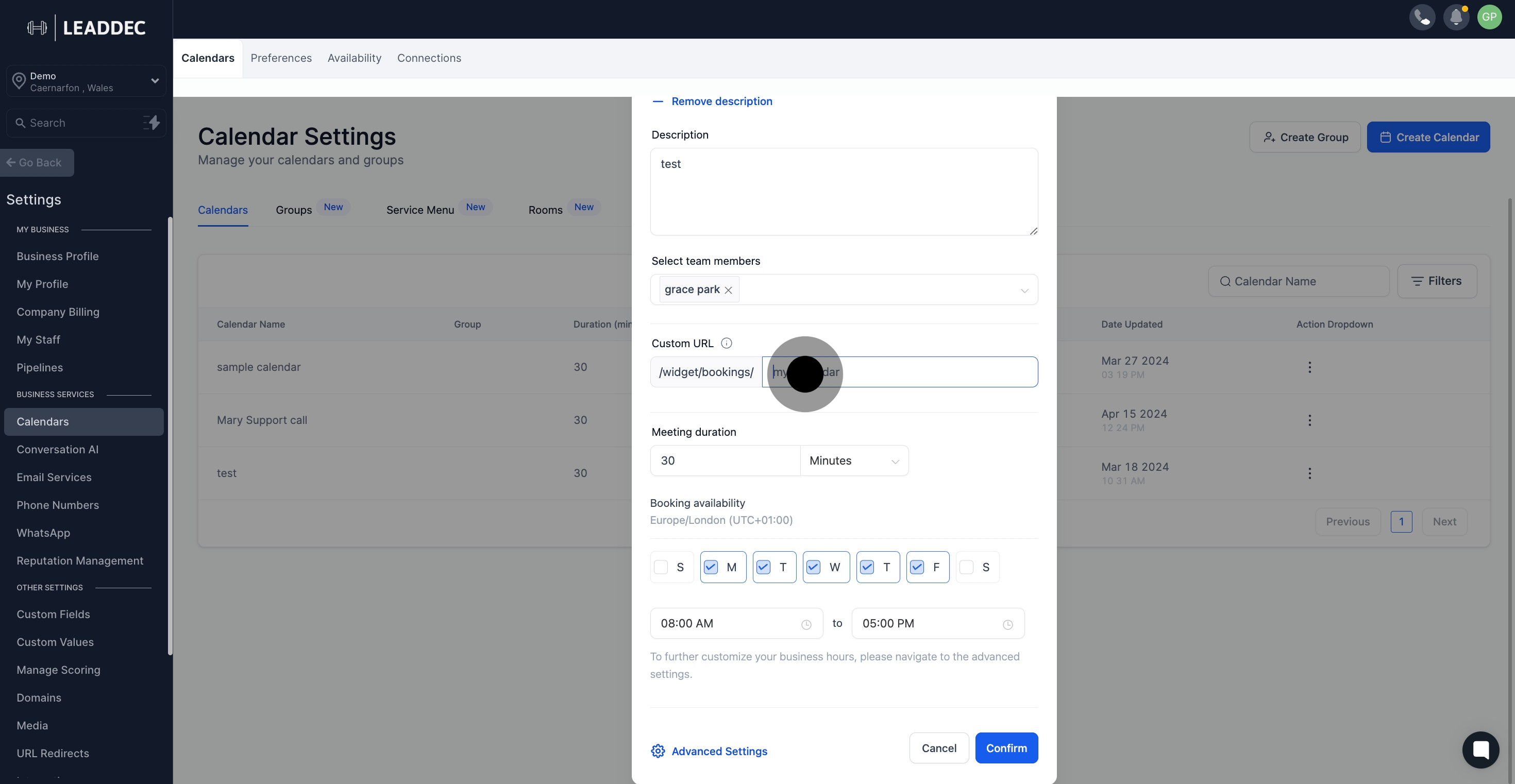 8 Click on the element.