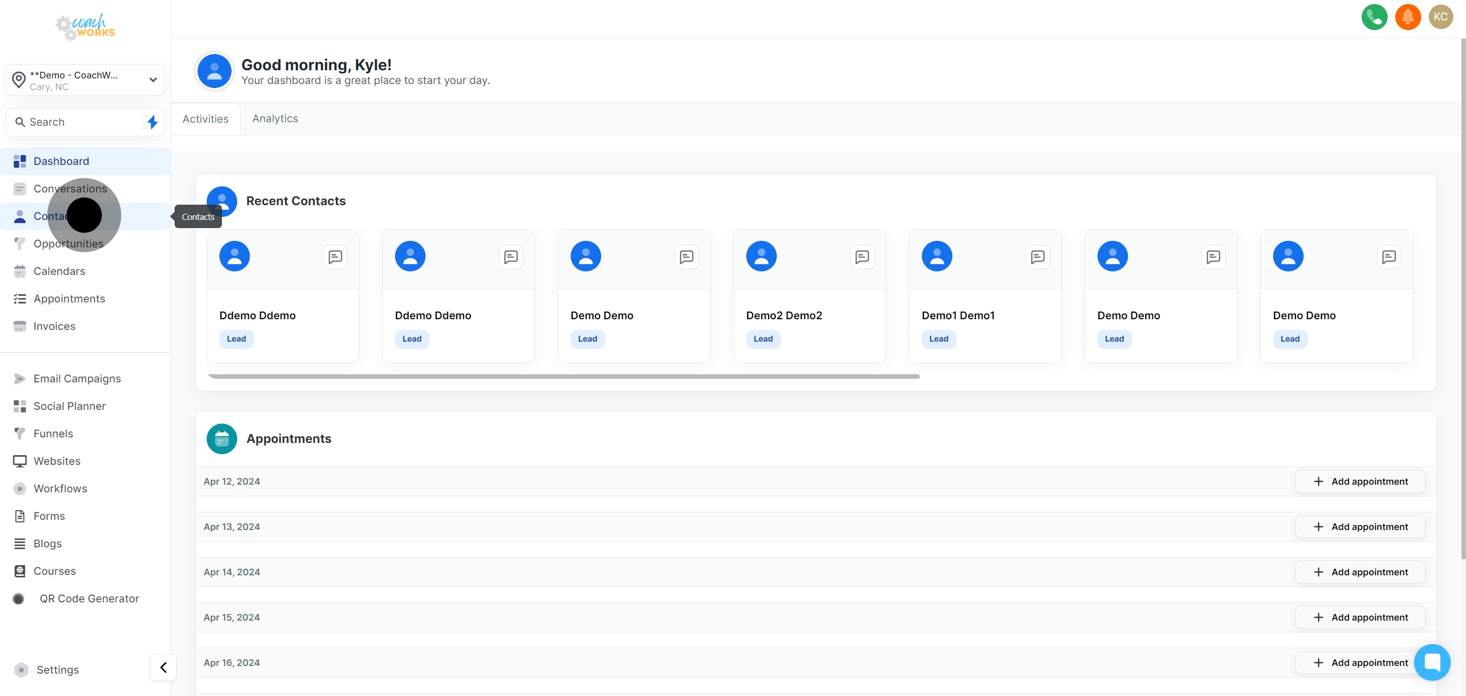 1 Click on the element.