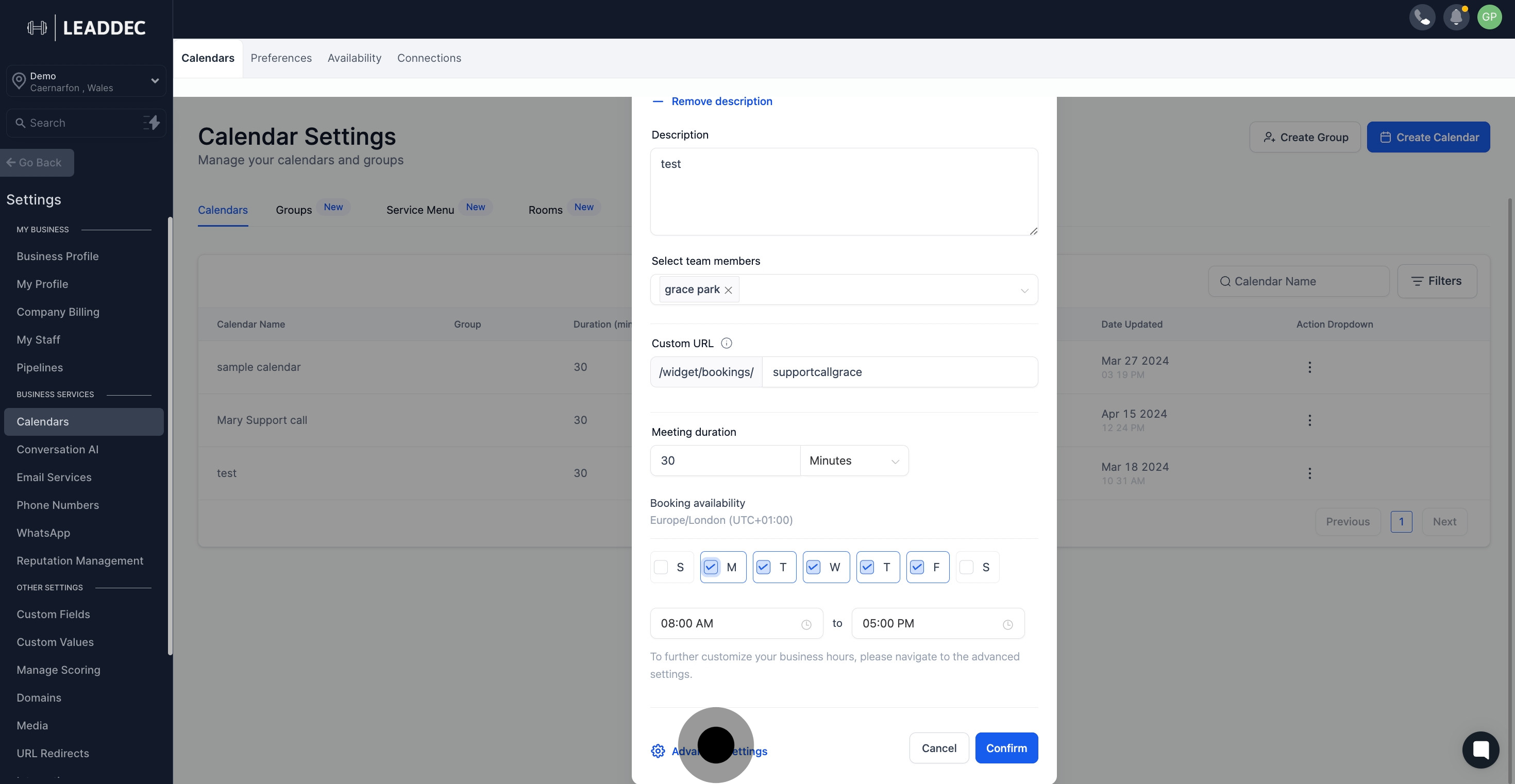11 After, click on "Booking availability".