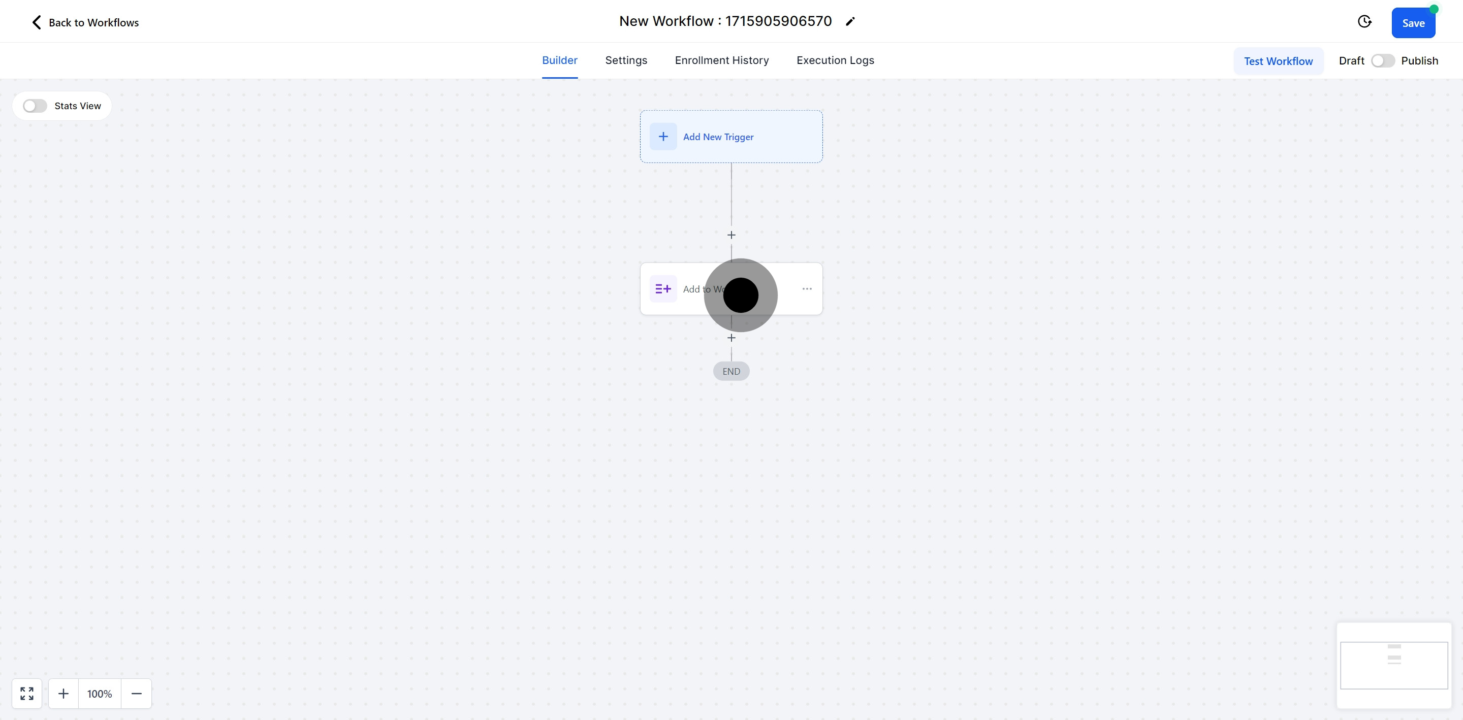 9 Next, click on "Add to Workflow".
