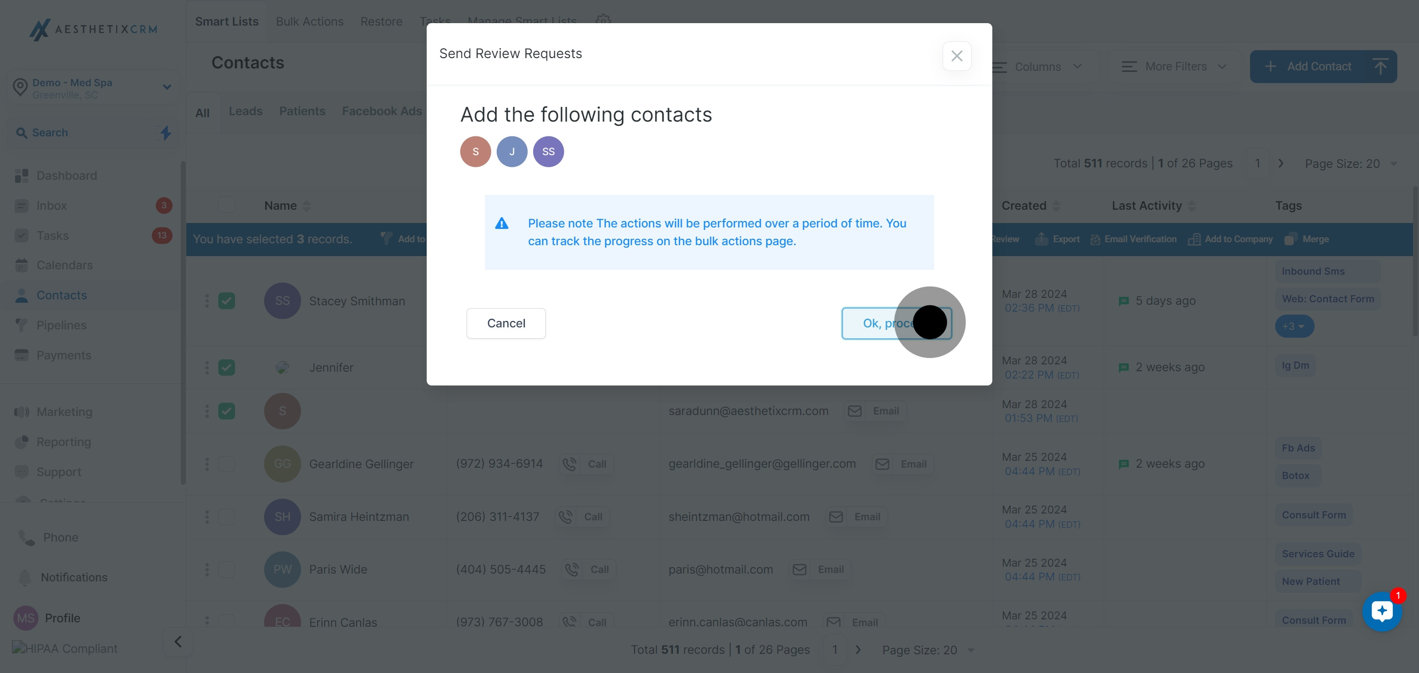 5 Click on "Ok, proceed".