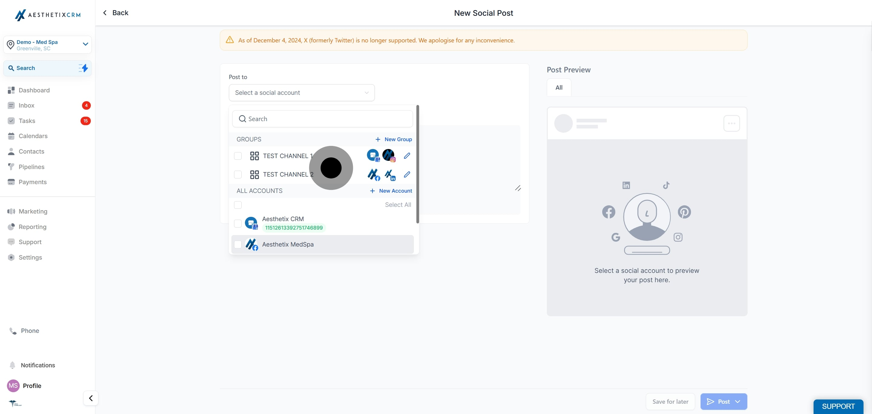 5 After that, click on "Aesthetix MedSpa".