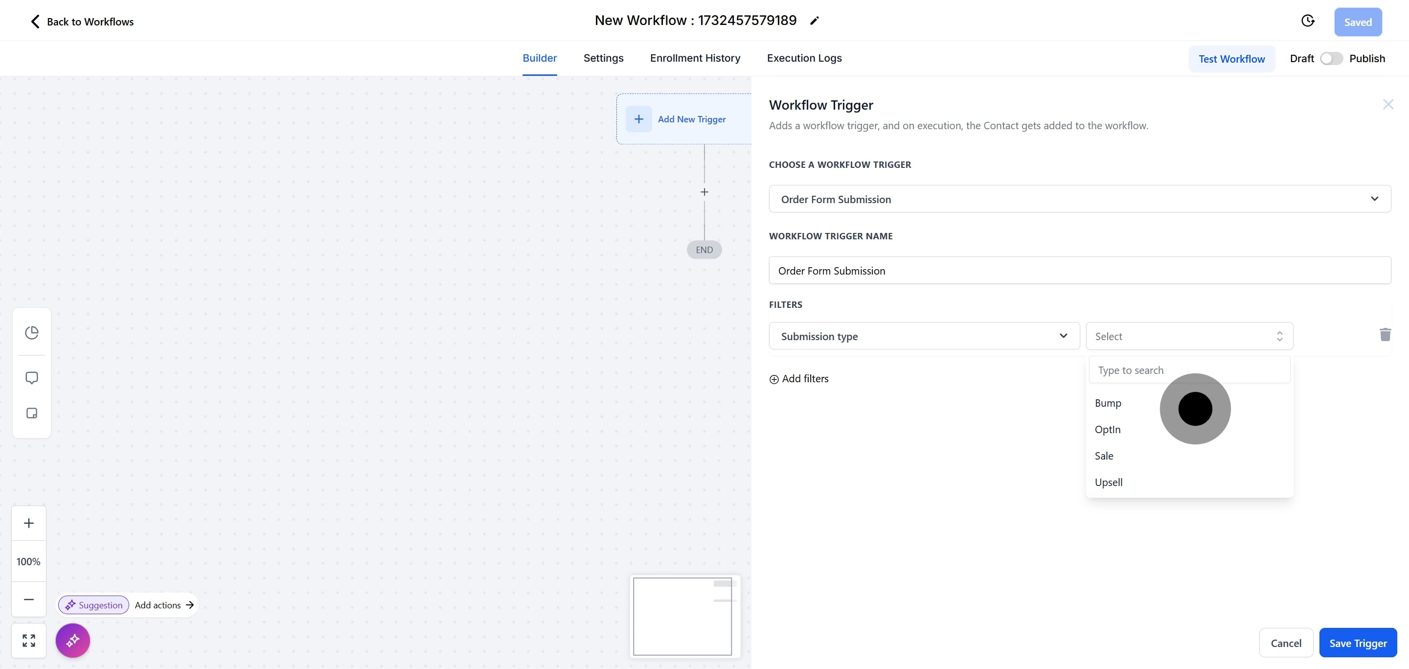 11 Click on "Save Trigger".