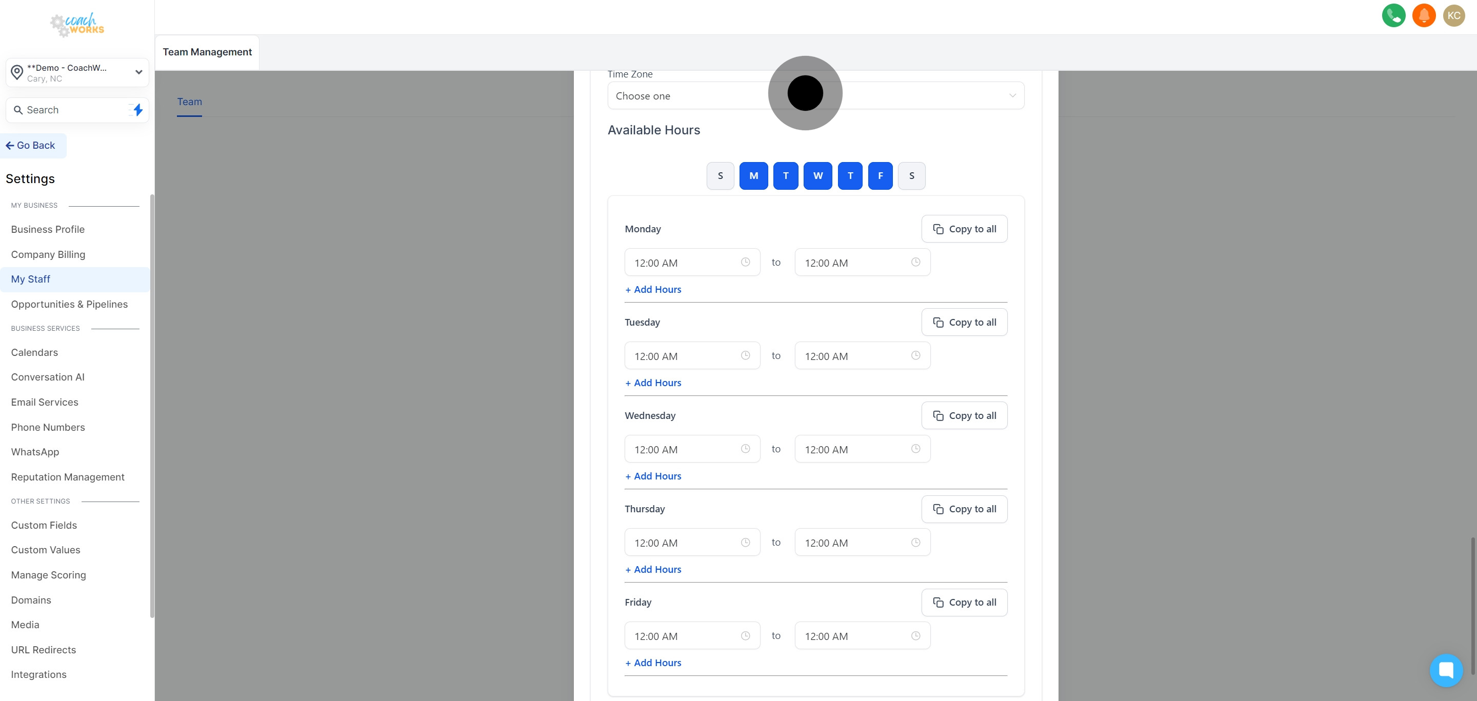 16 Click on "Tuesday".
