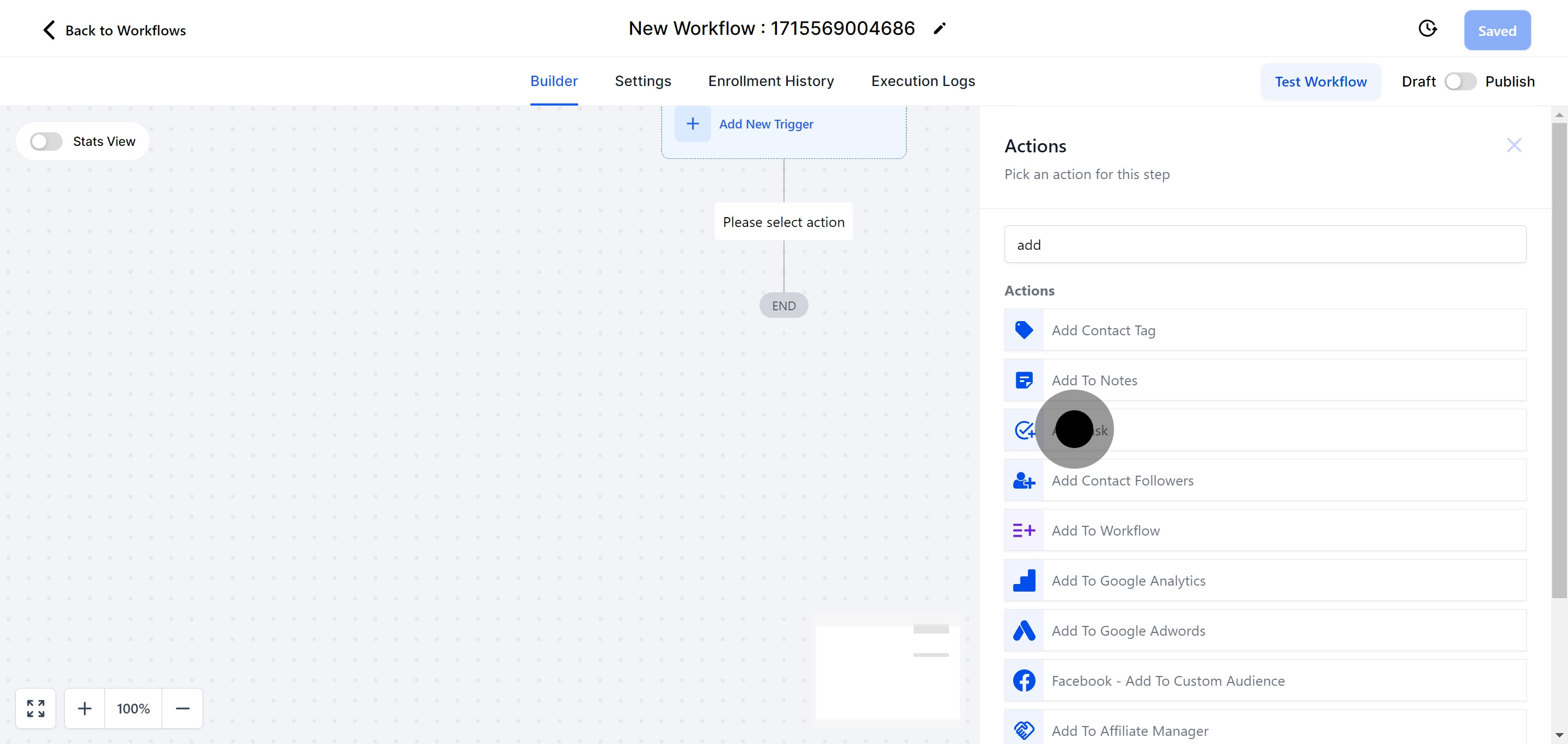 6 Following that, click on "Add Task".