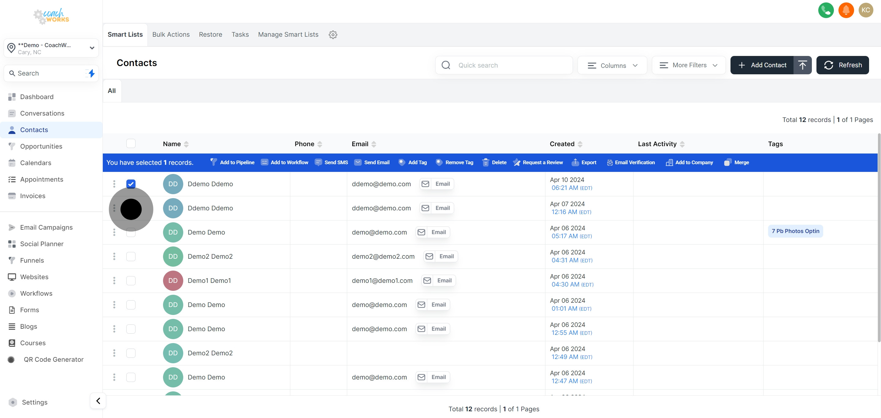3 Click on the element.