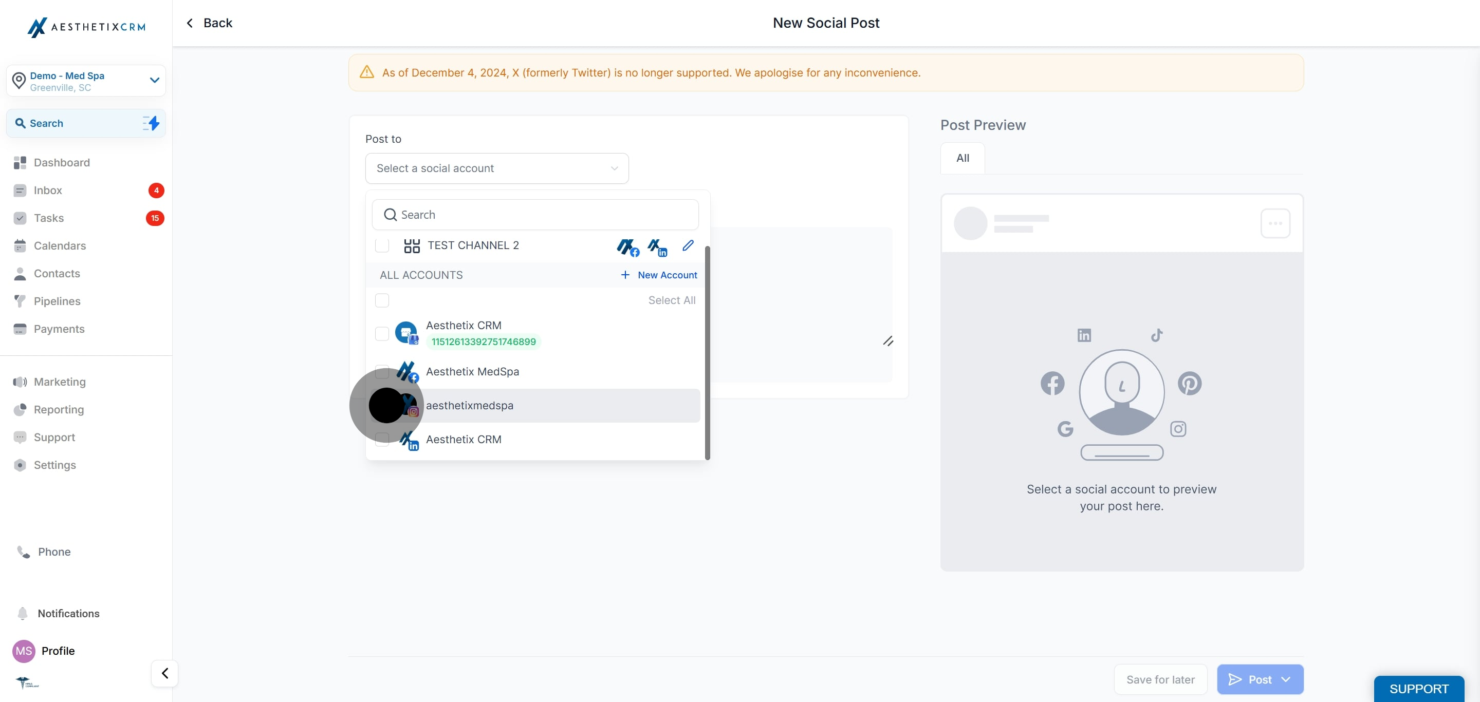6 After that, click on "aesthetixmedspa".
