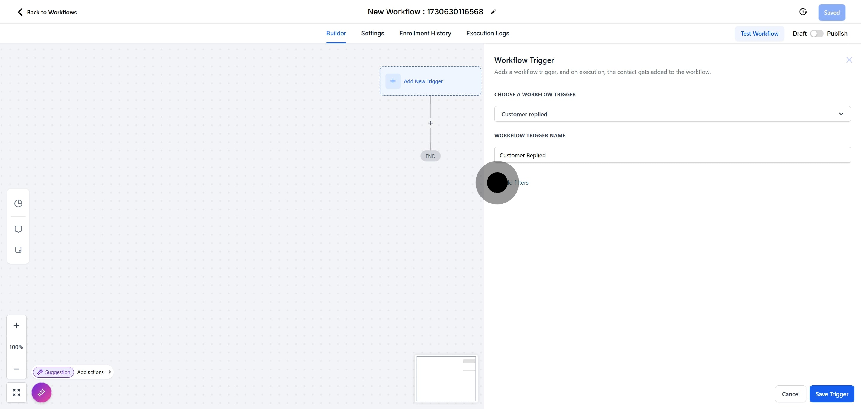 7 Click on "Add filters".