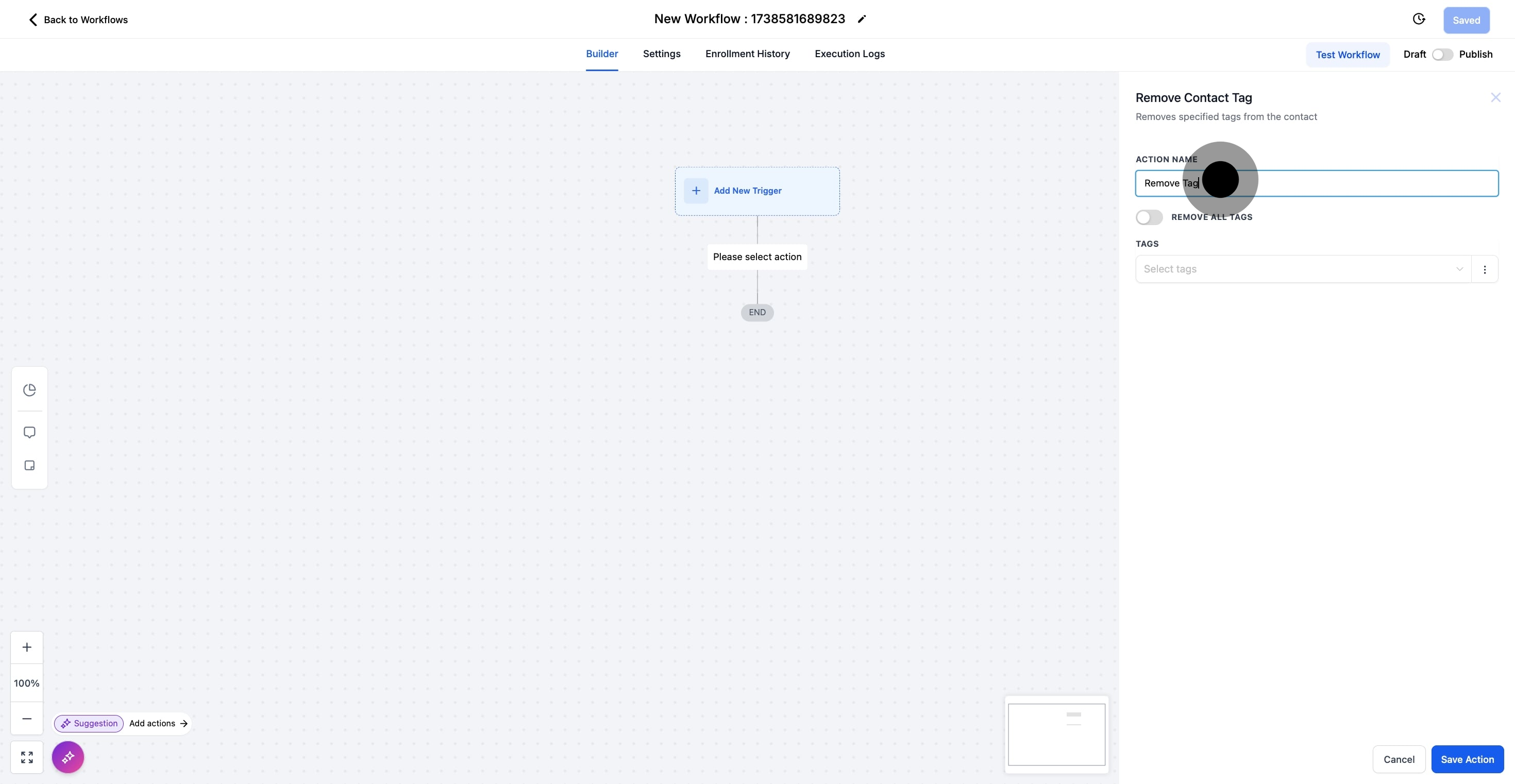 6 Click on the element.