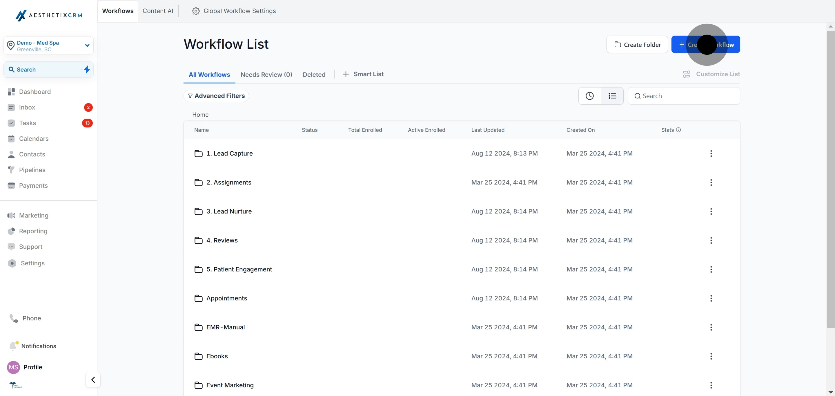 3 Then, click on "Create Workflow".