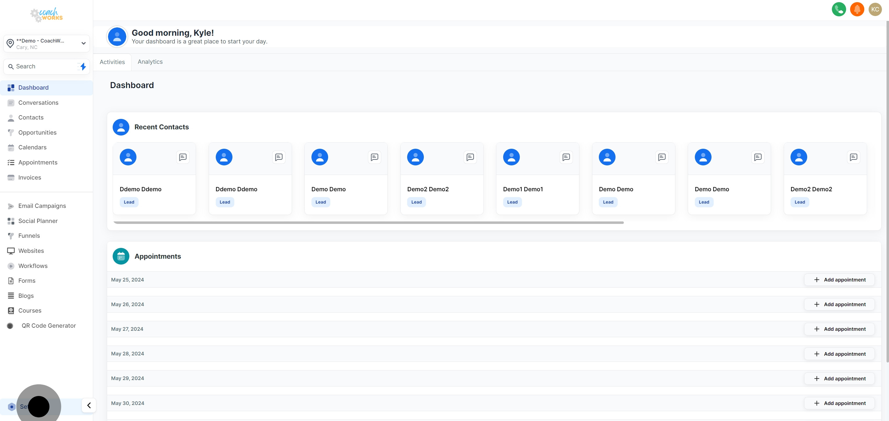 1 Click on "Settings".