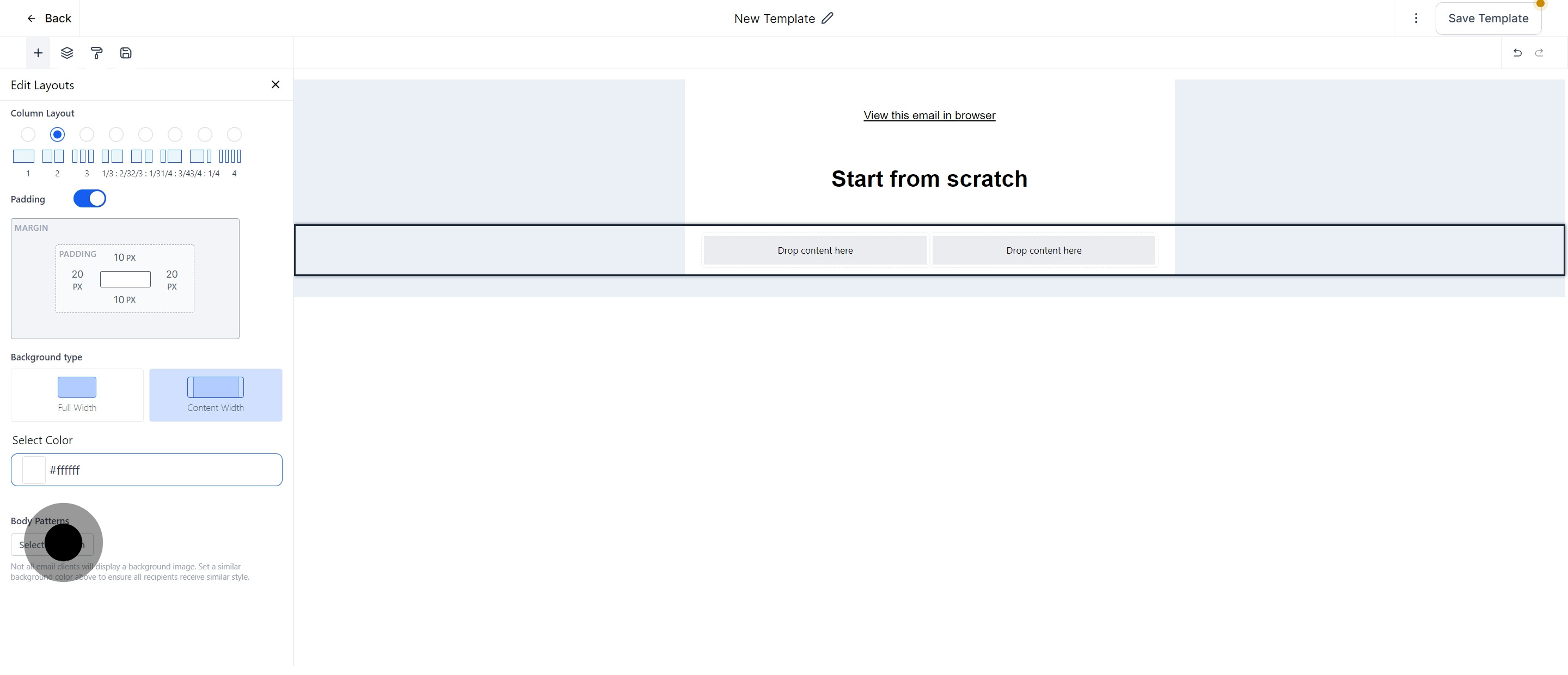 10 Now, click on "Select a pattern".