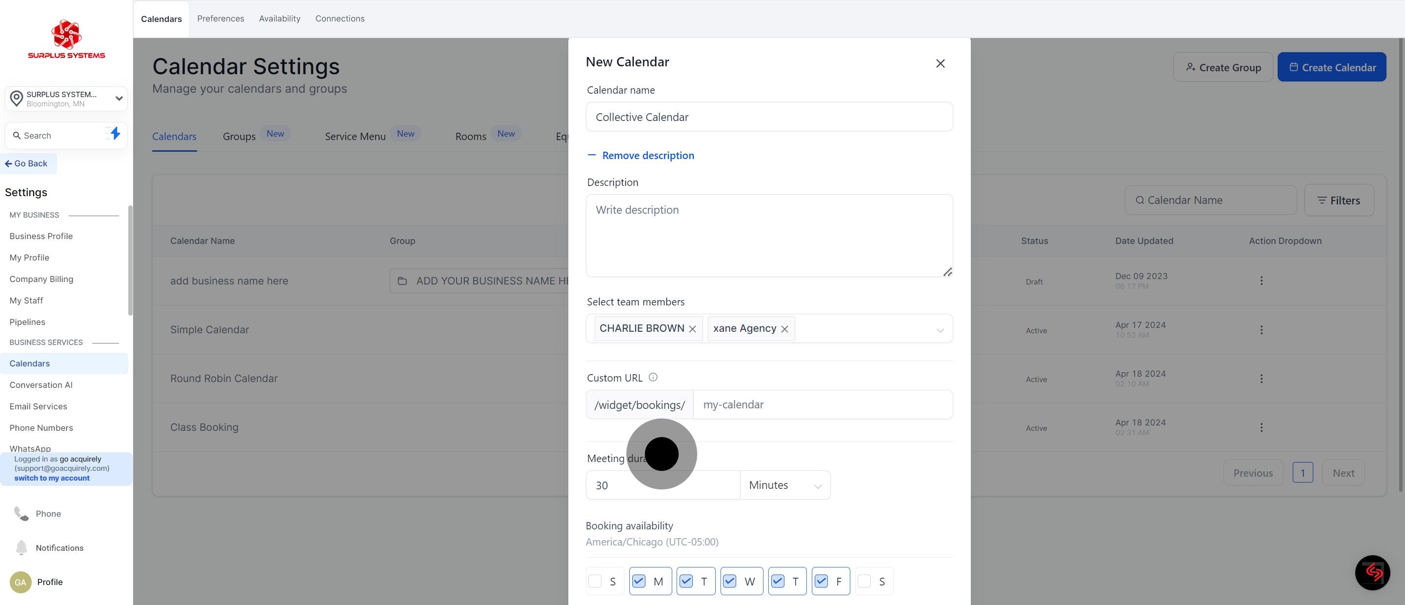 9 After, click on "Meeting duration".