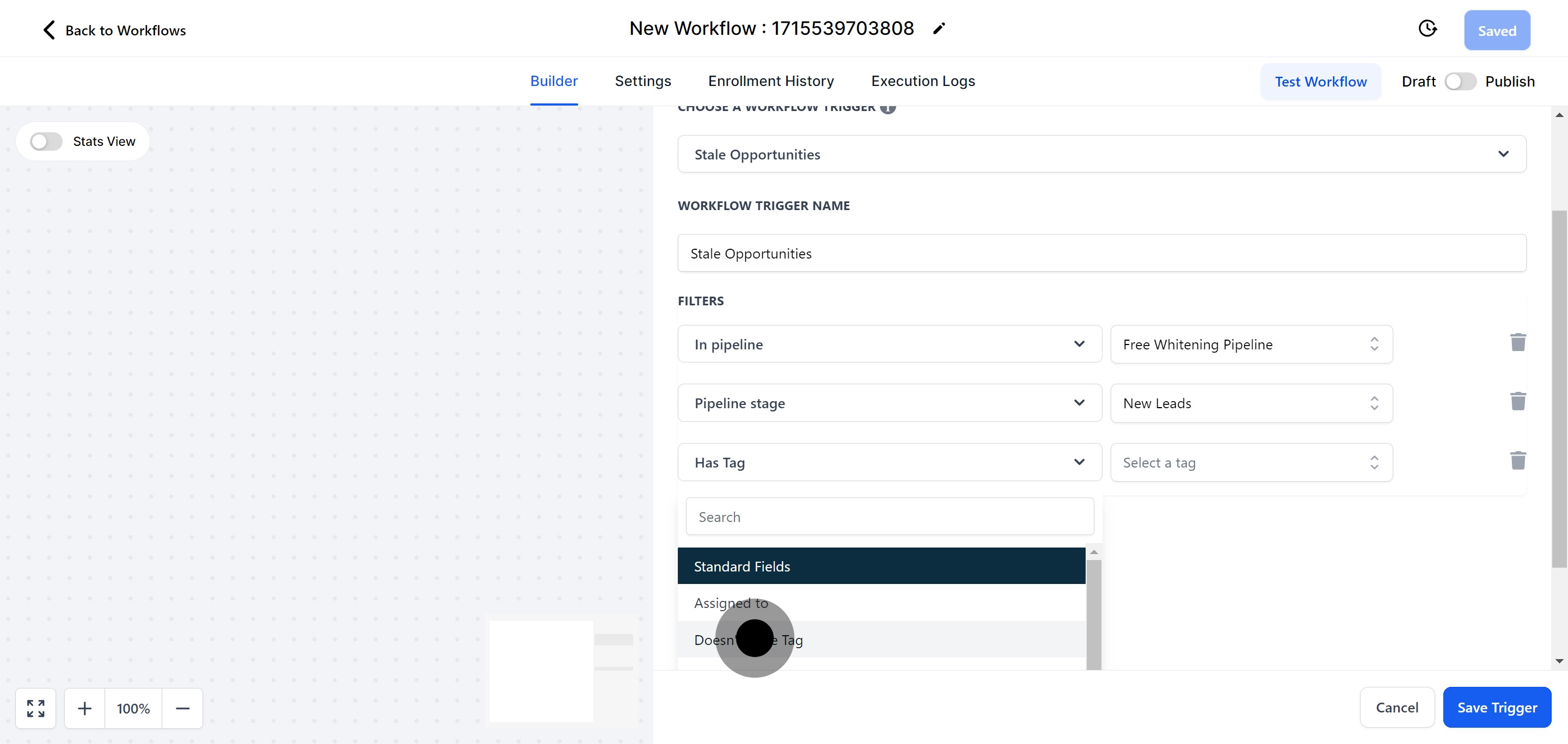 14 Click on "Doesn't Have Tag".