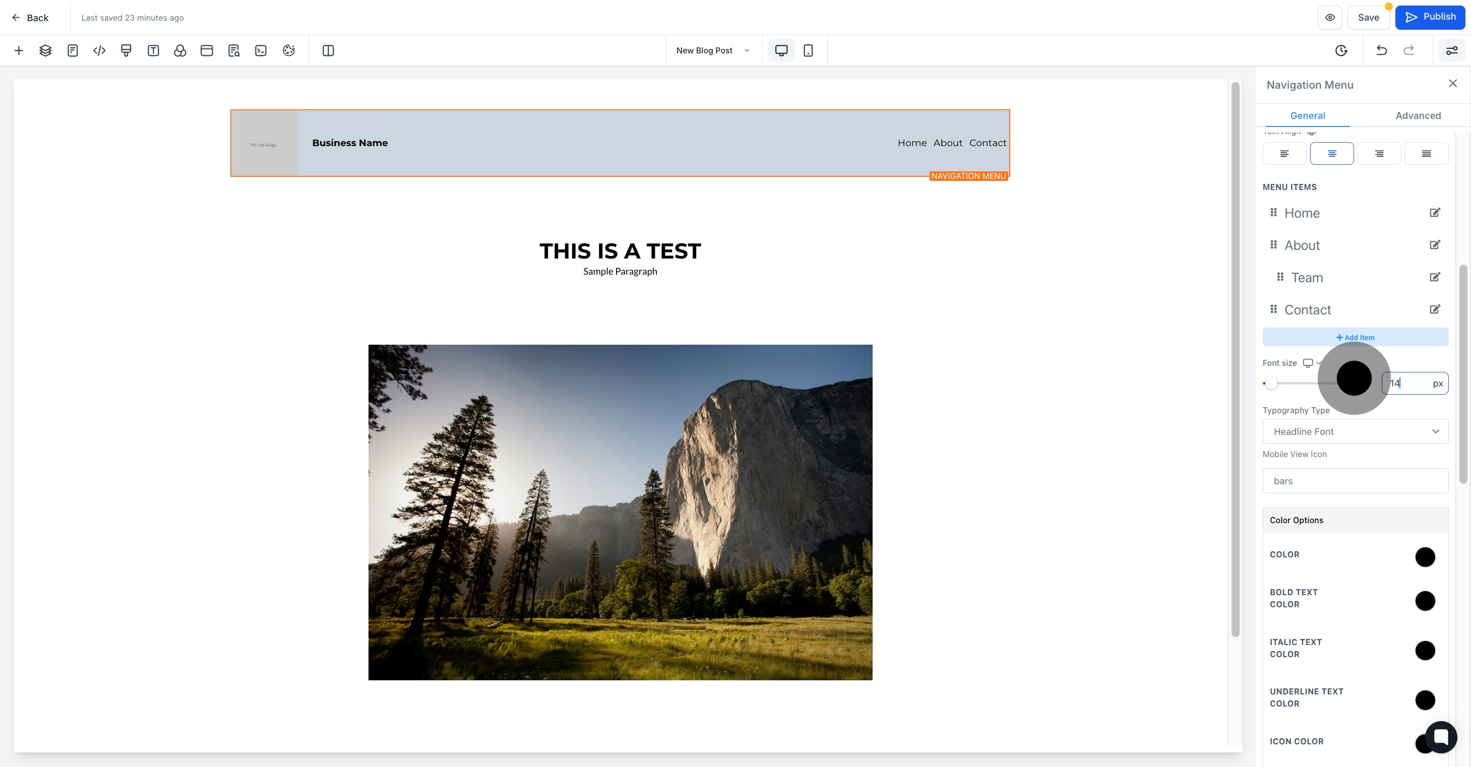 15 Click on the element.