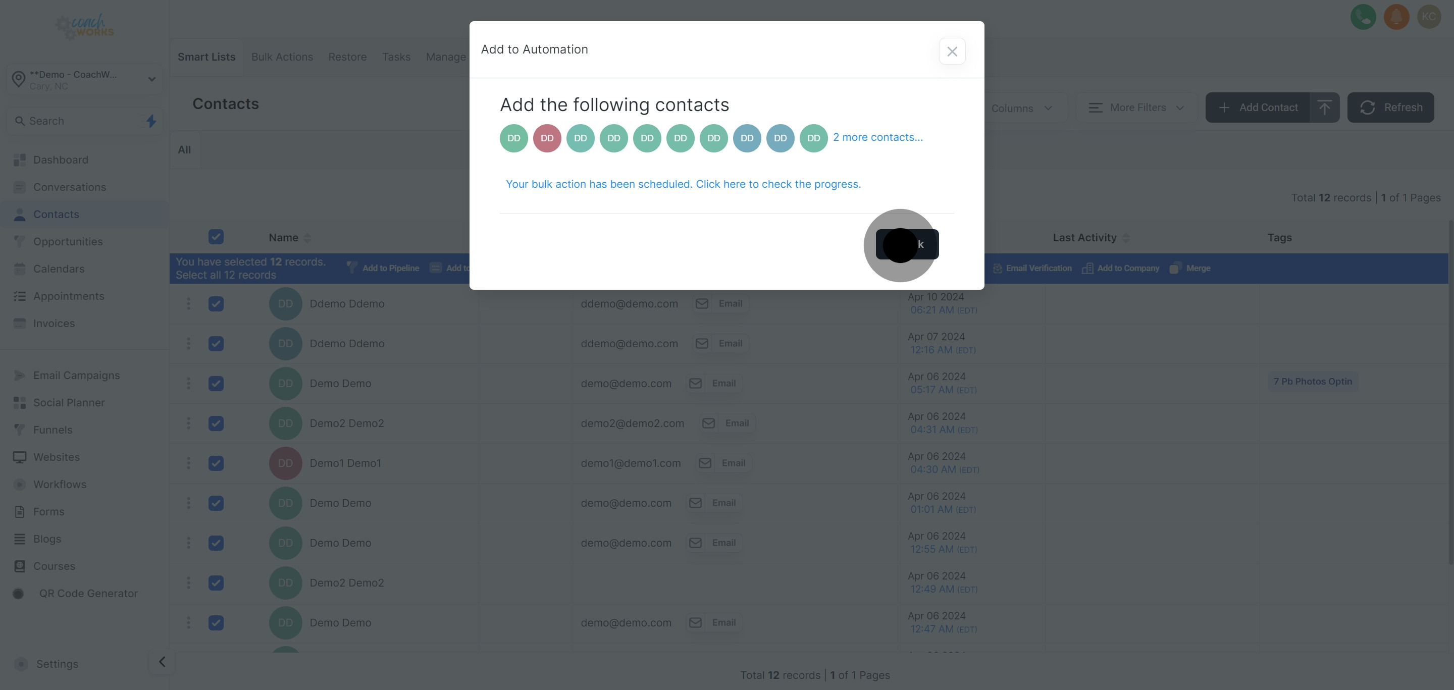 12 Once that's done, click on "Ok".