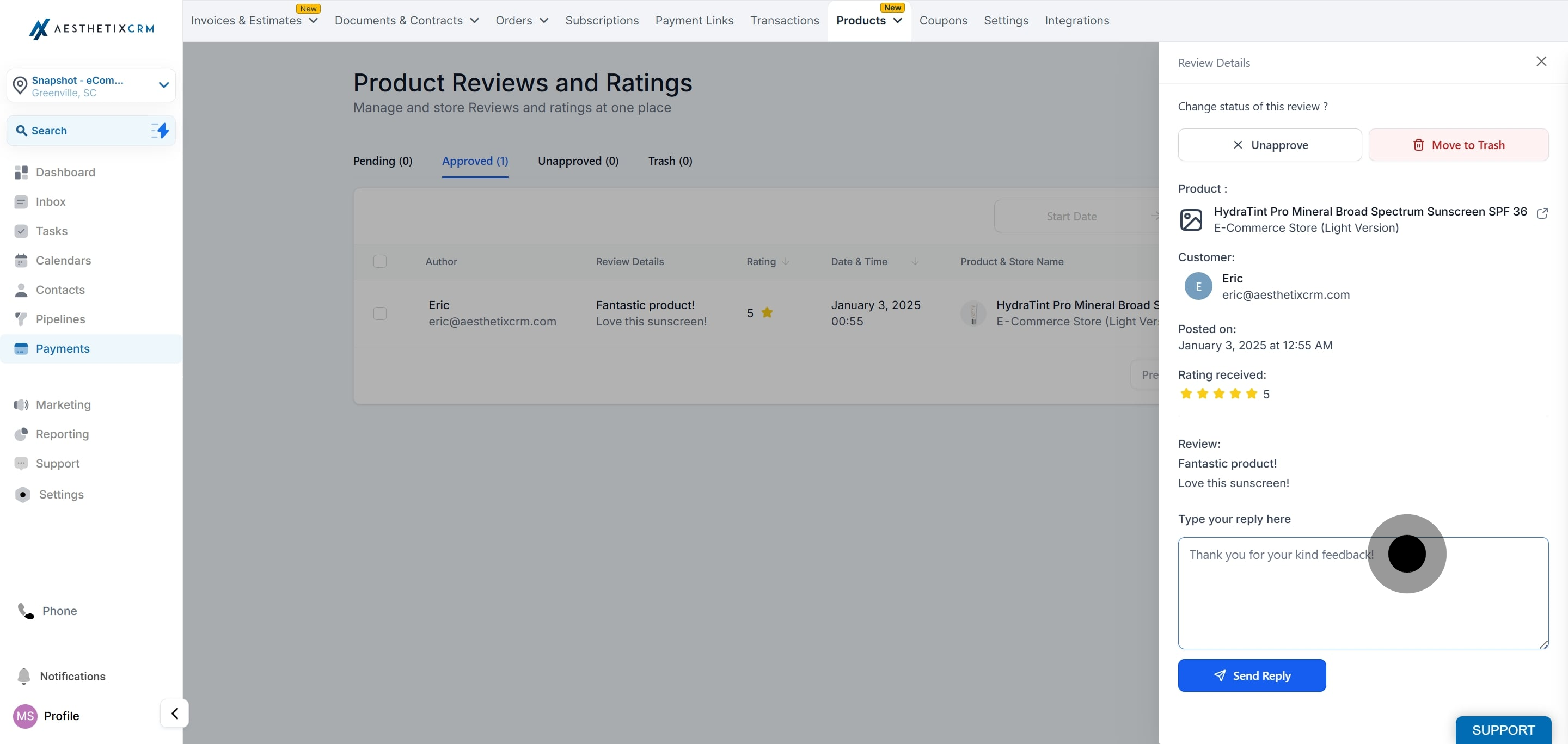 6 Next up, click on "Type your reply here".