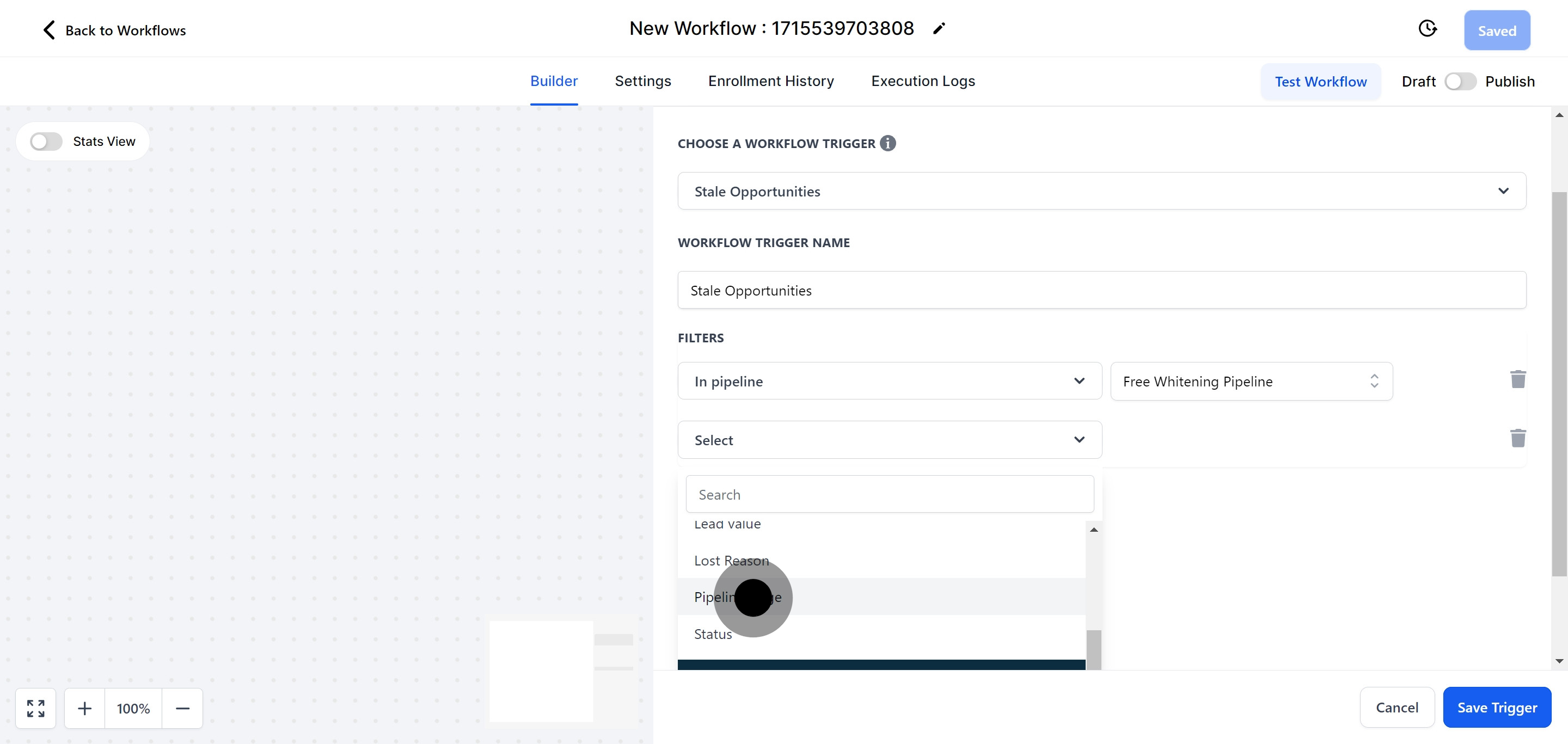 10 Now, click on "Pipeline stage".