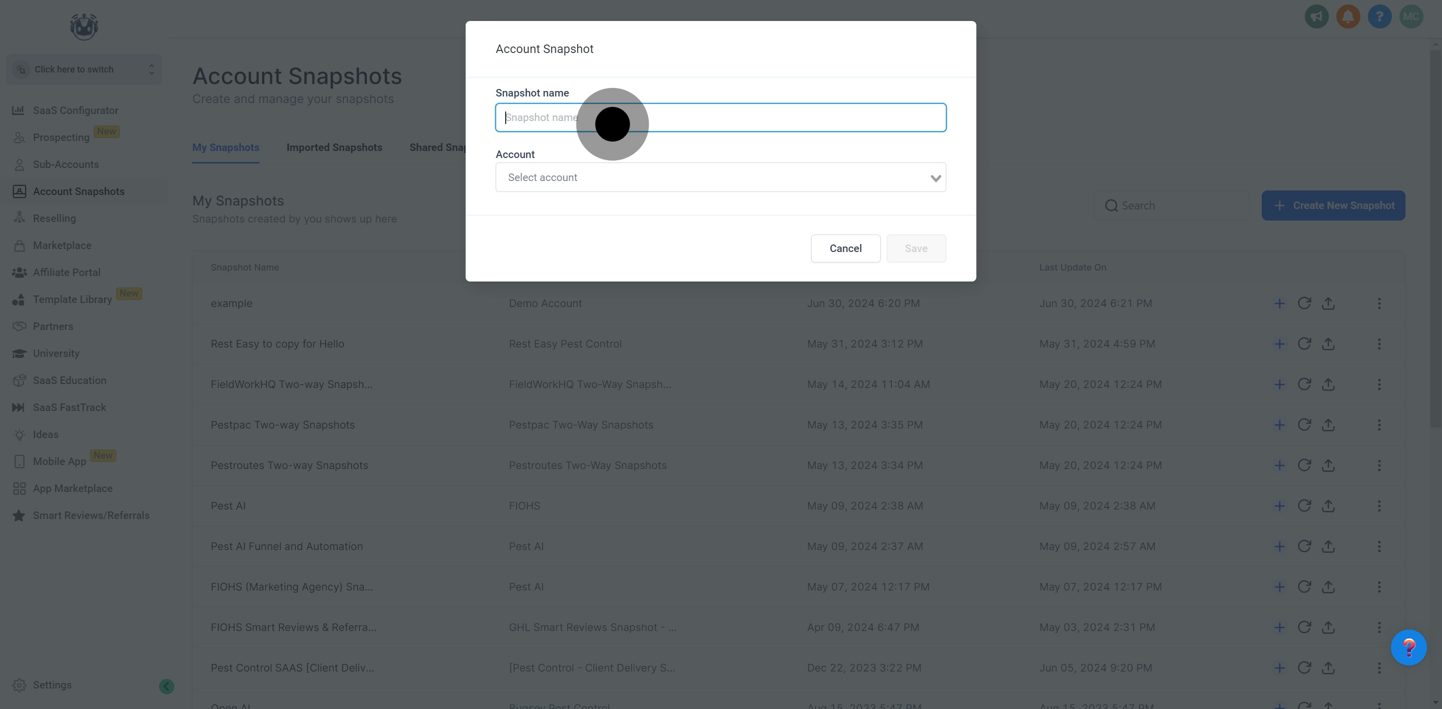5 Click on the element.