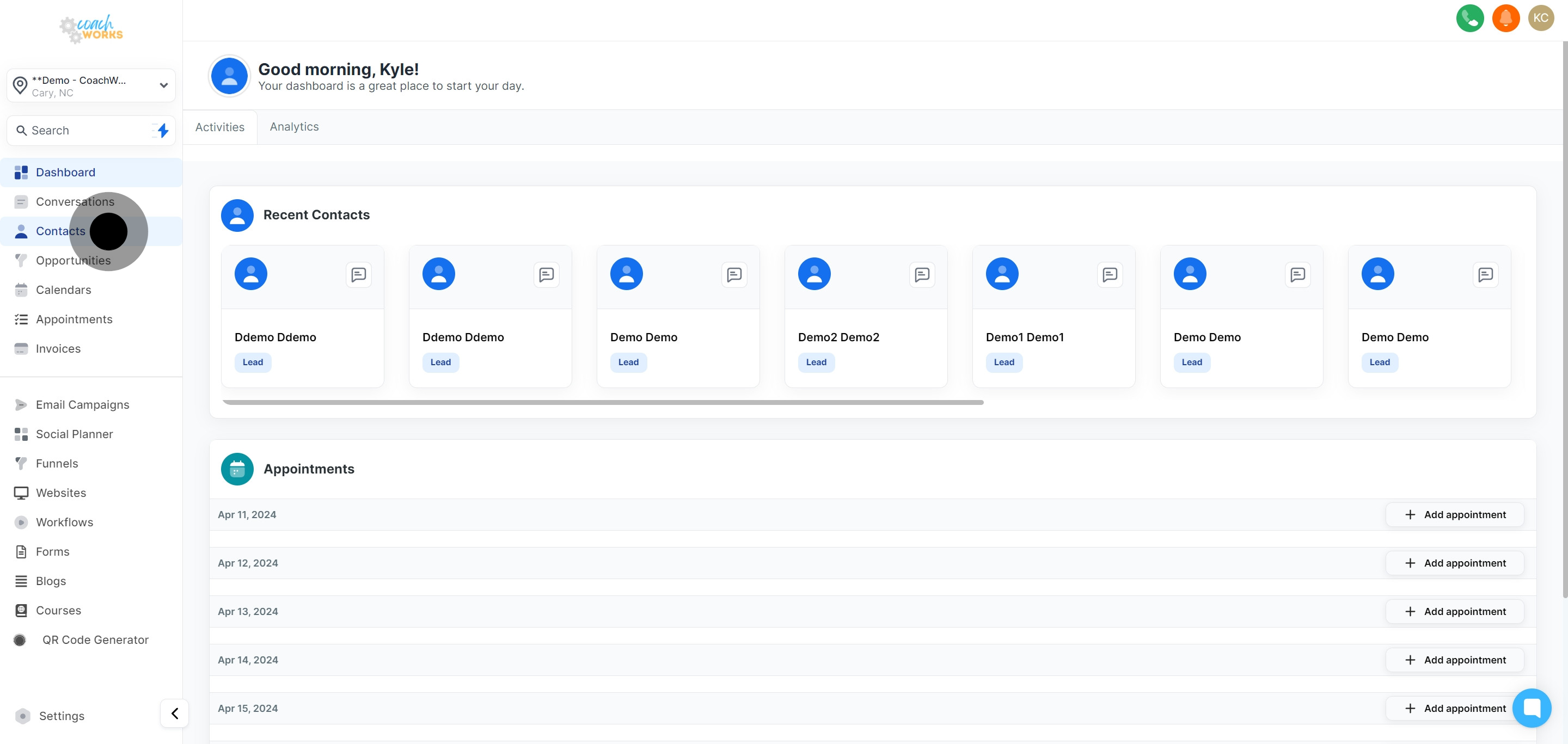 1 Click on the element.