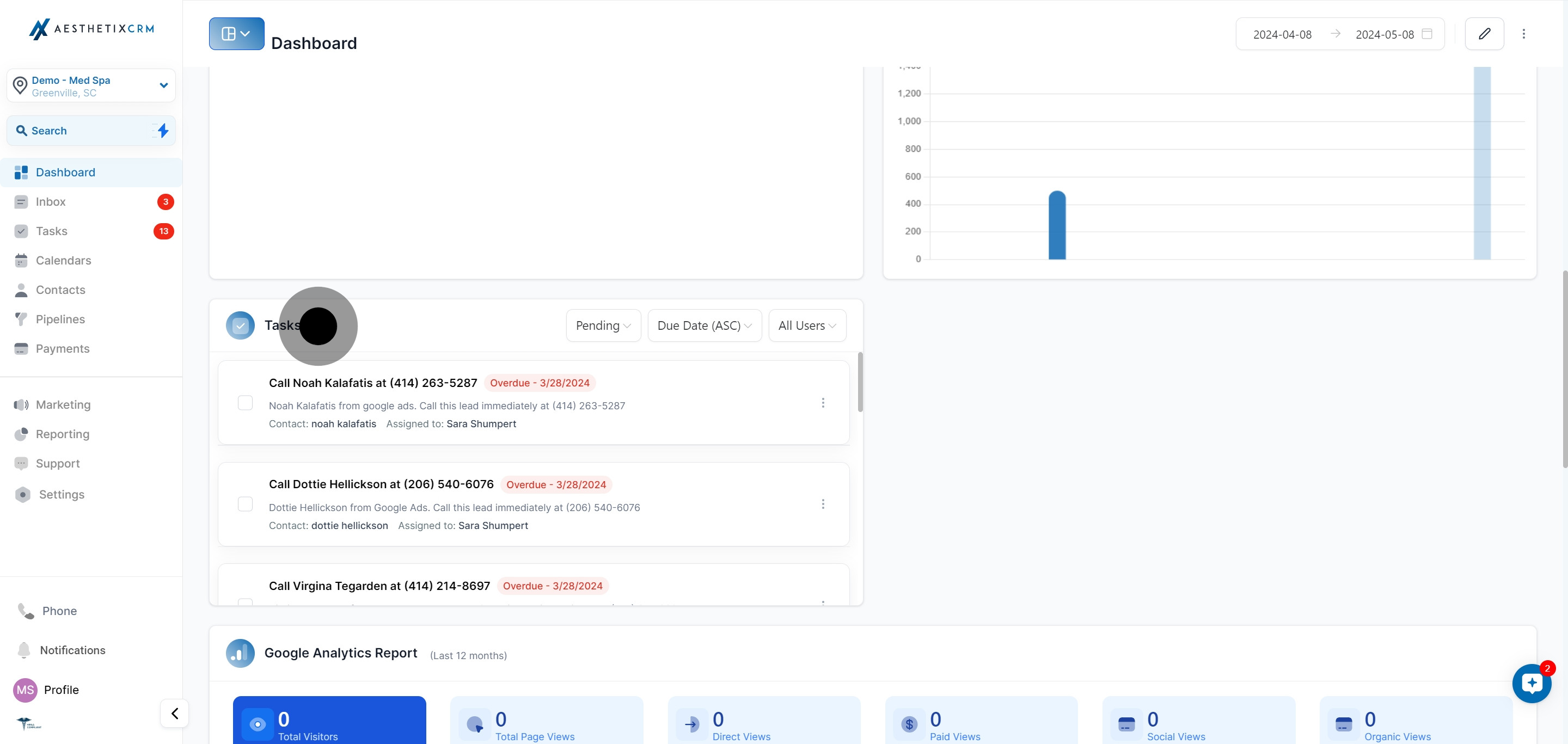 8 Click on "Pending".