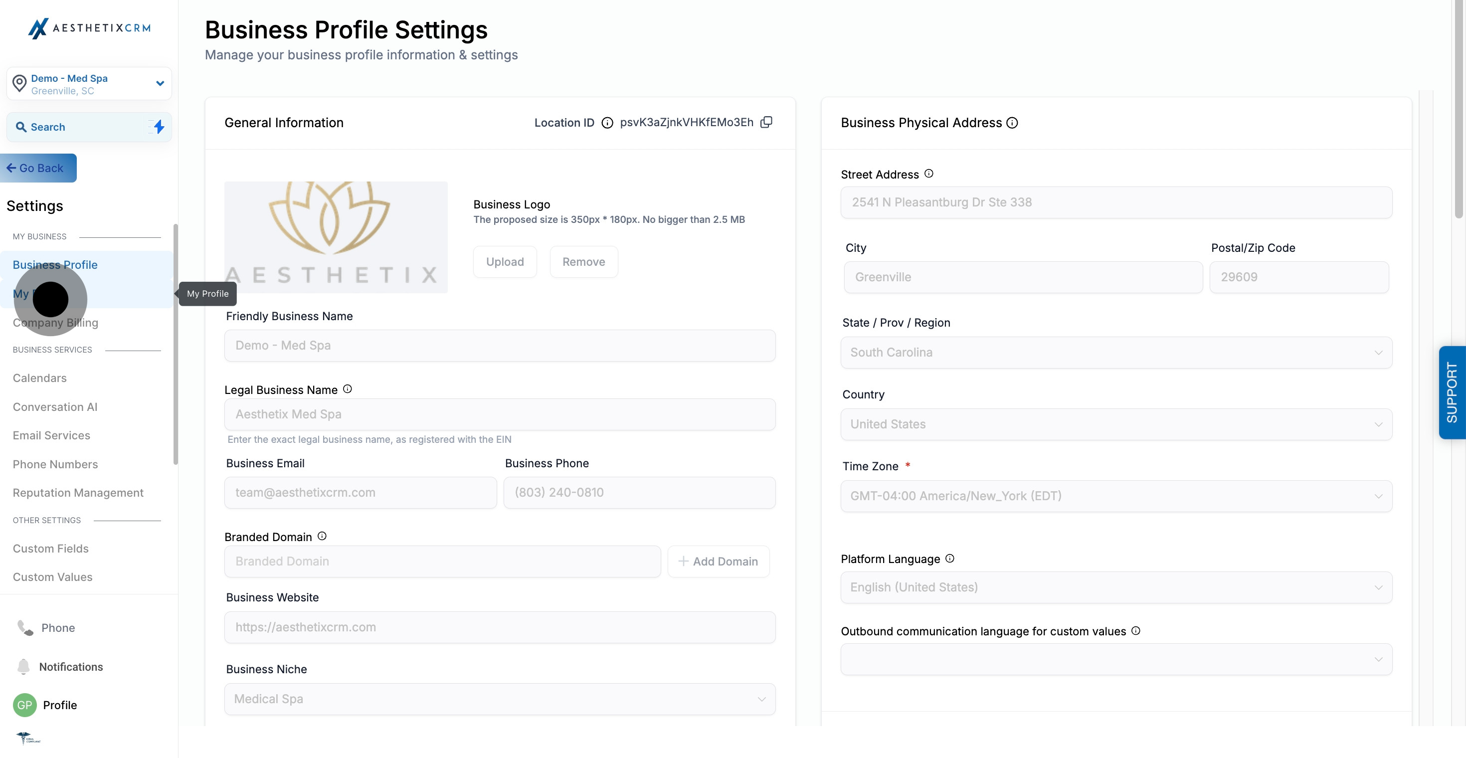 2 After, click on "My Profile".