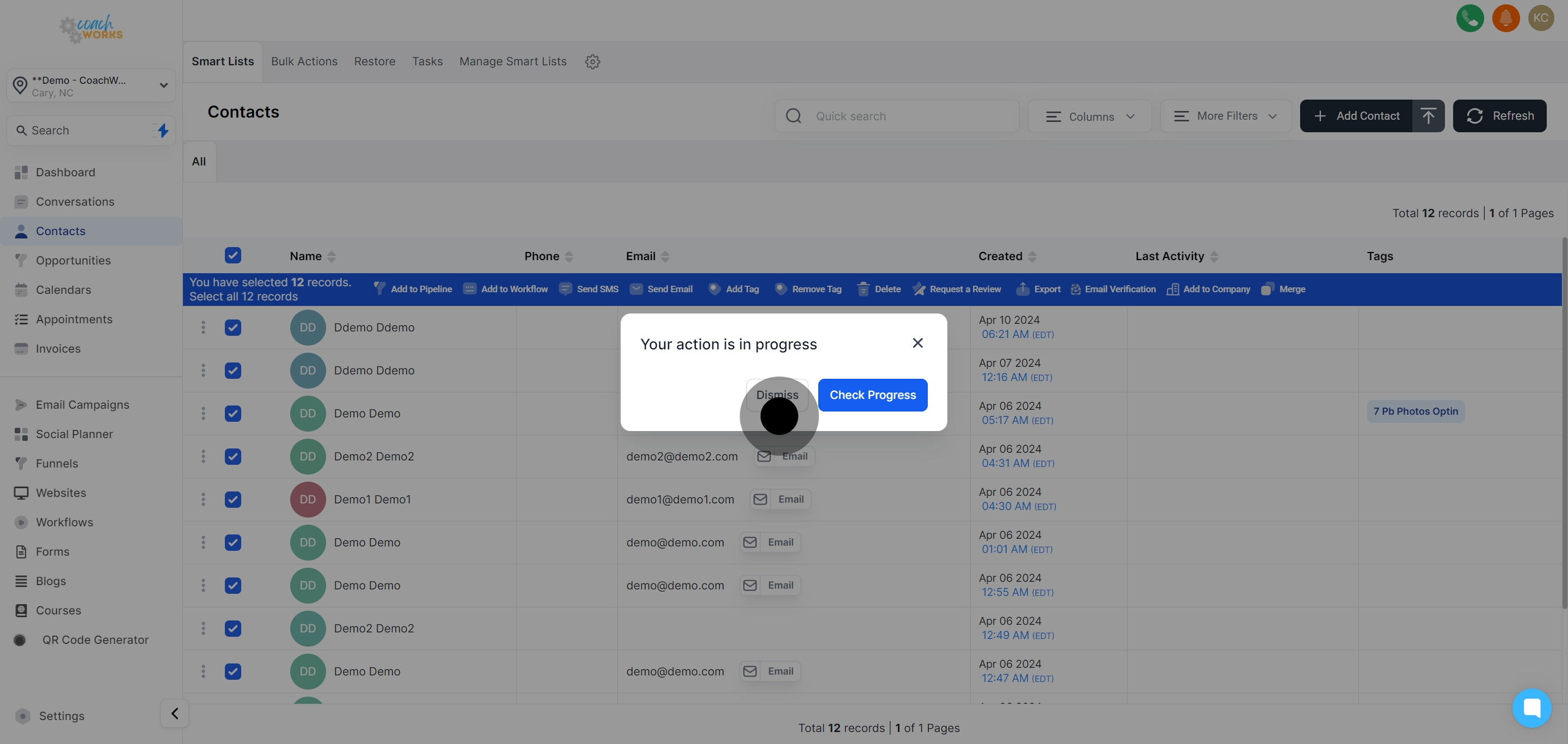 8 Click on the element.